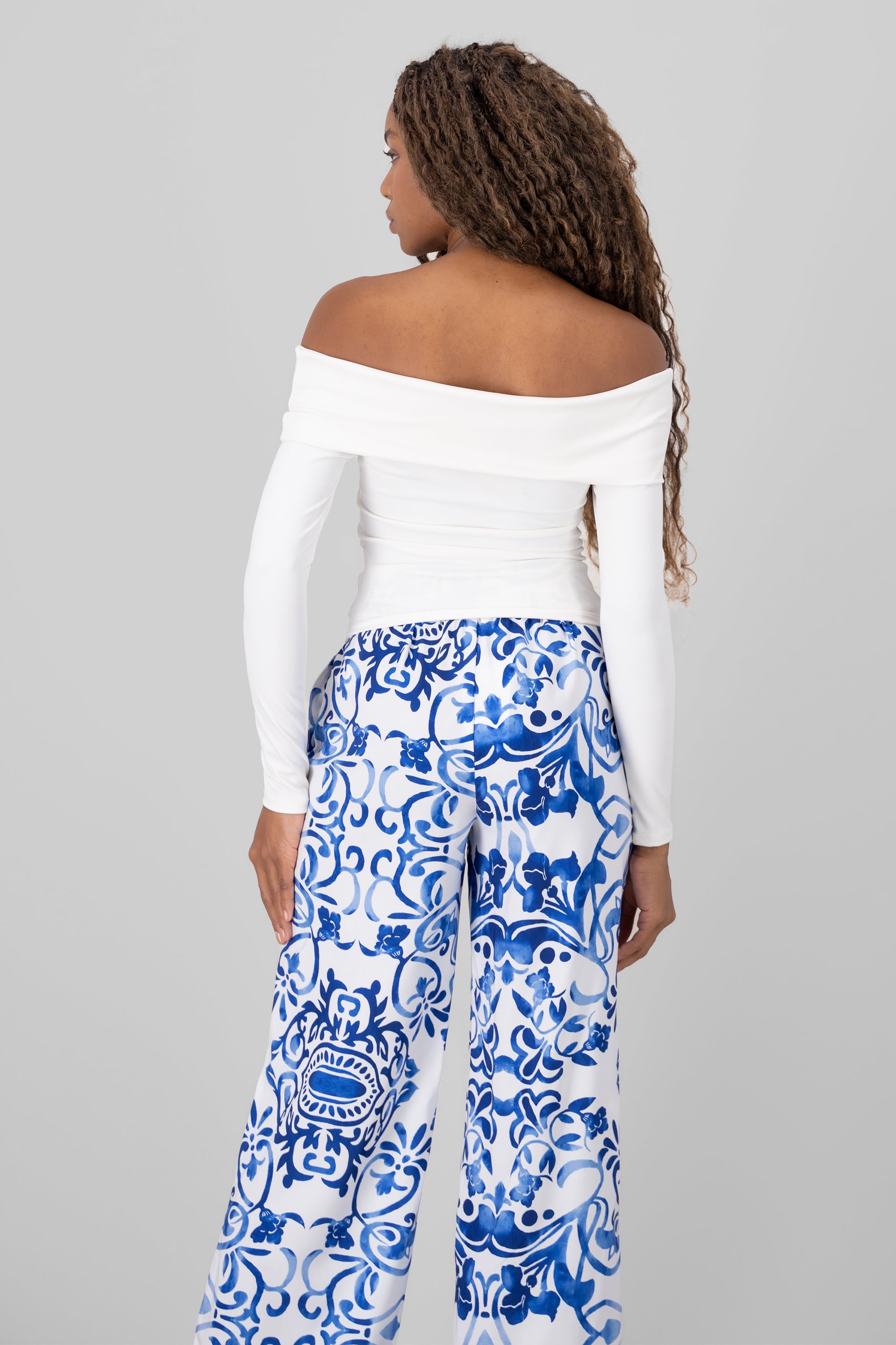 Top off shoulder liso BLANCO