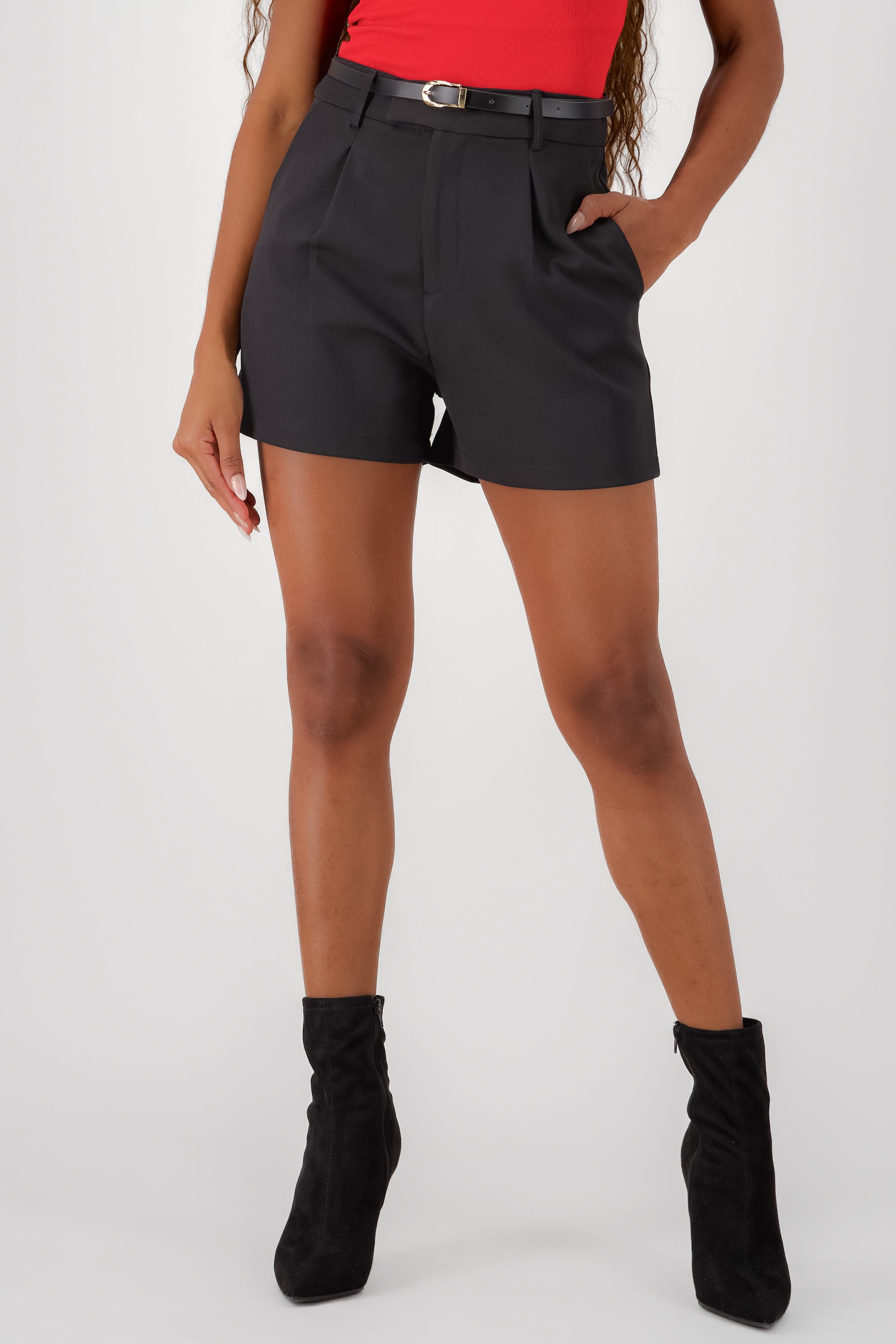 Shorts with clamp and Hypsters belt BLACK