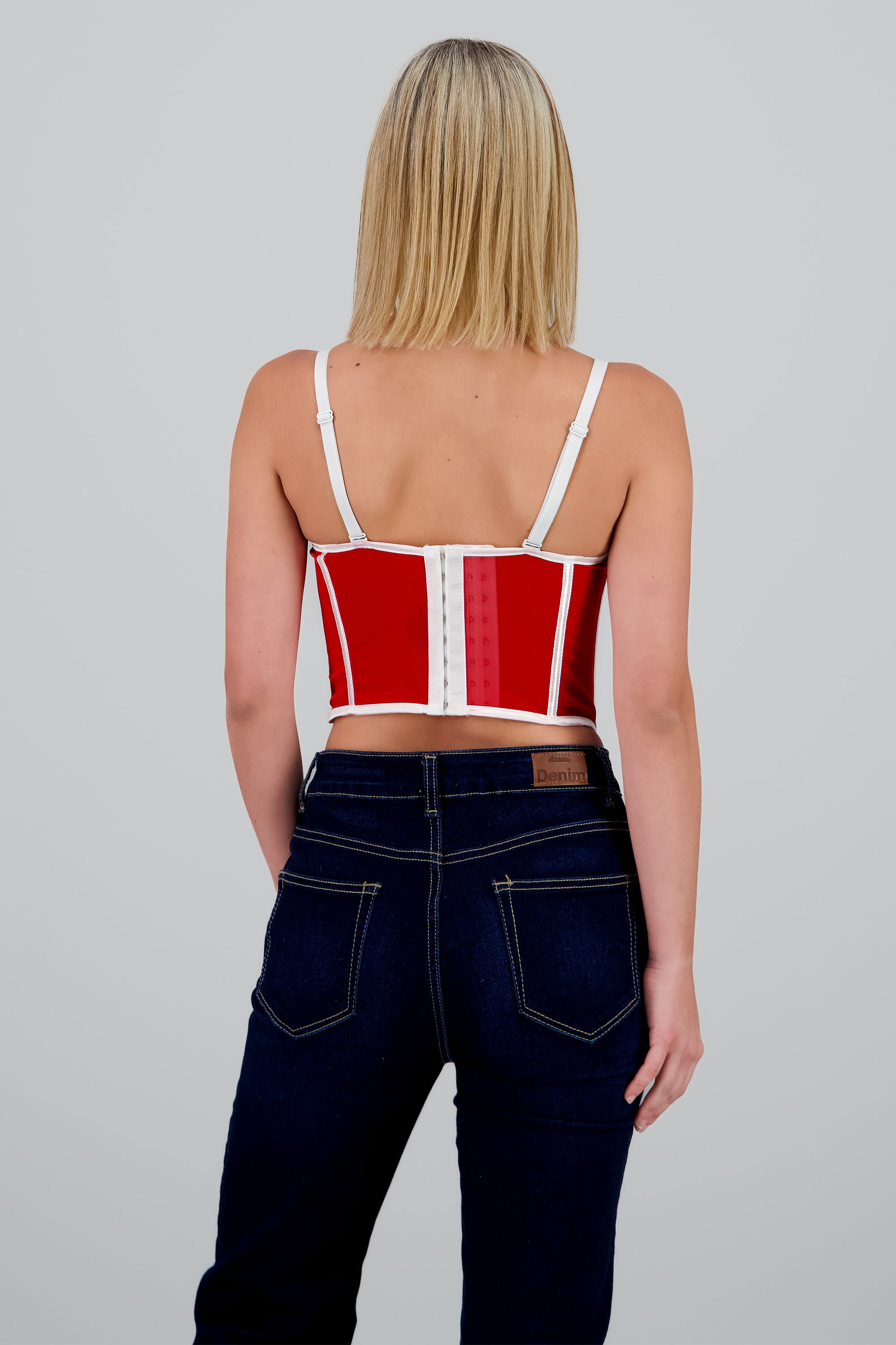 Corset varillas contraste ROJO