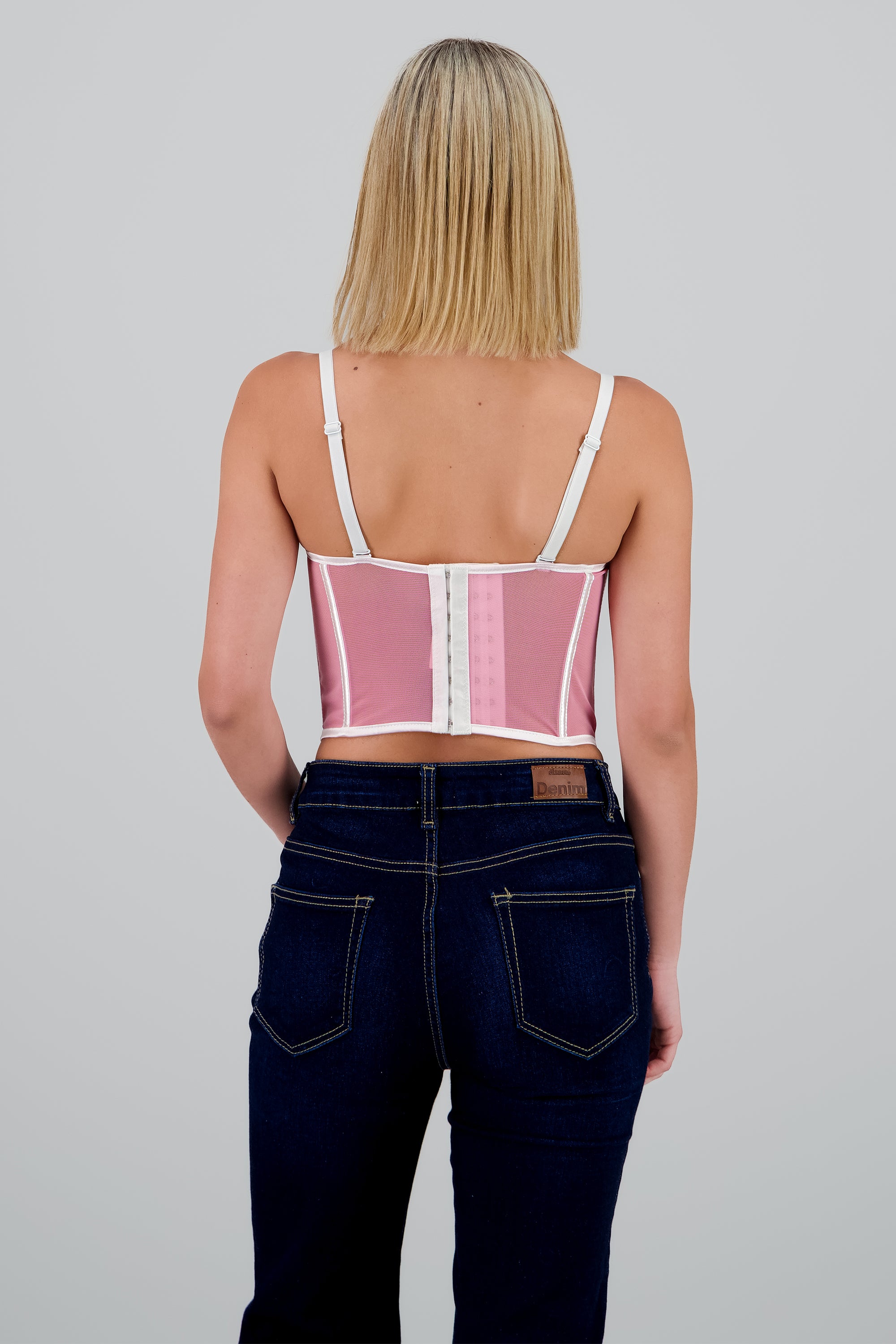 Corset varillas contraste ROSA