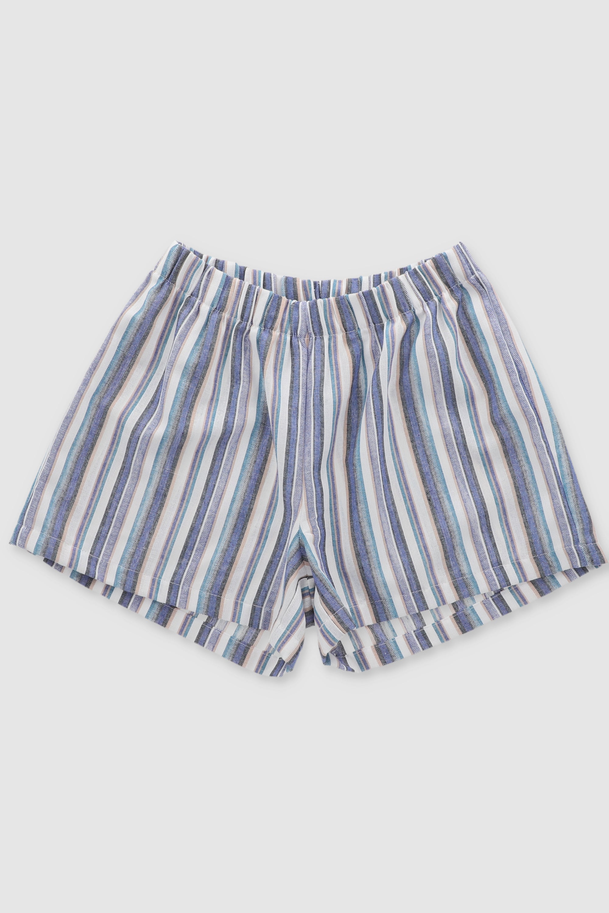 Short lineas textura lino AZUL COMBO