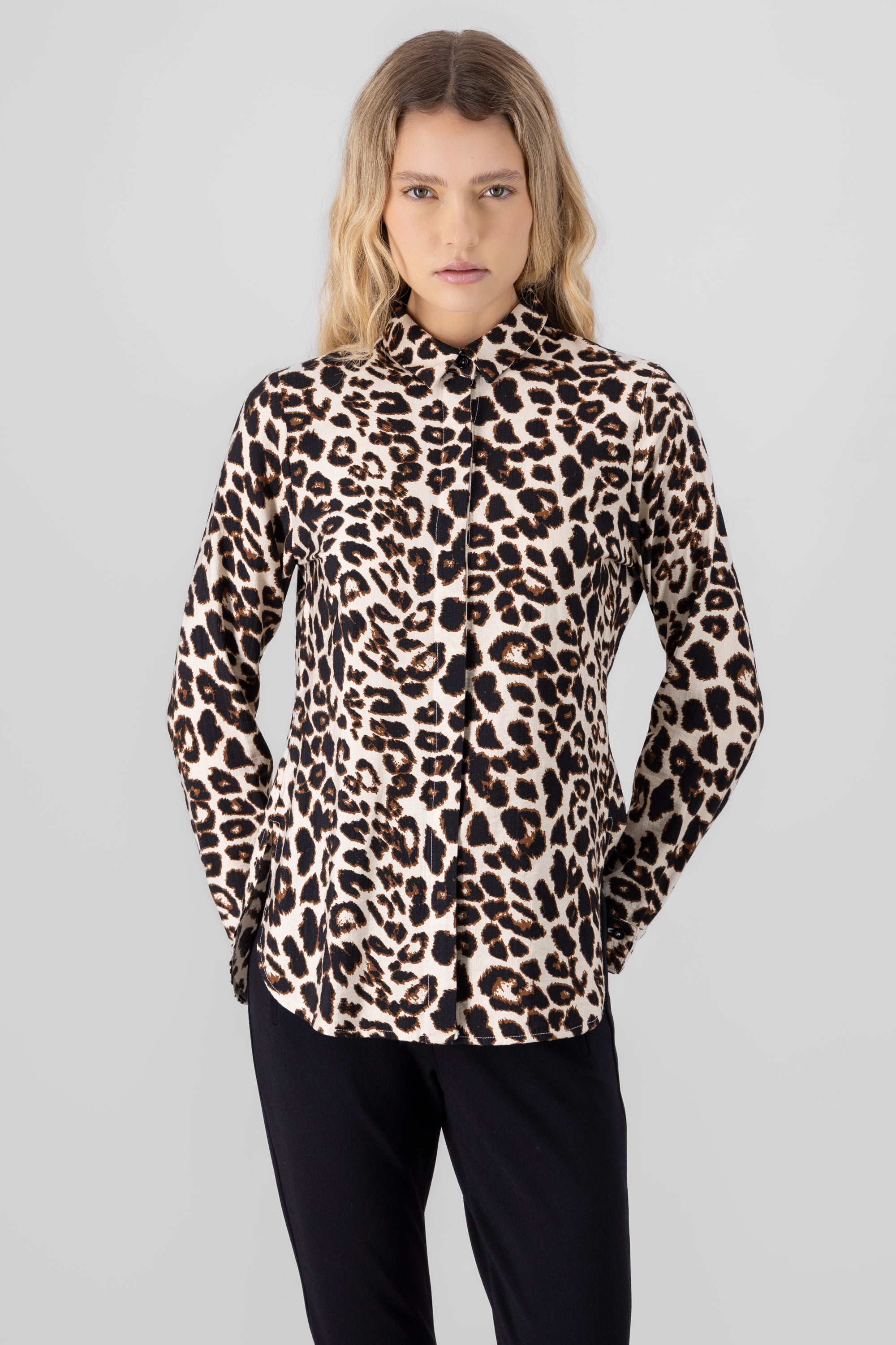 Camisa oversize estampado animal print CAFE COMBO