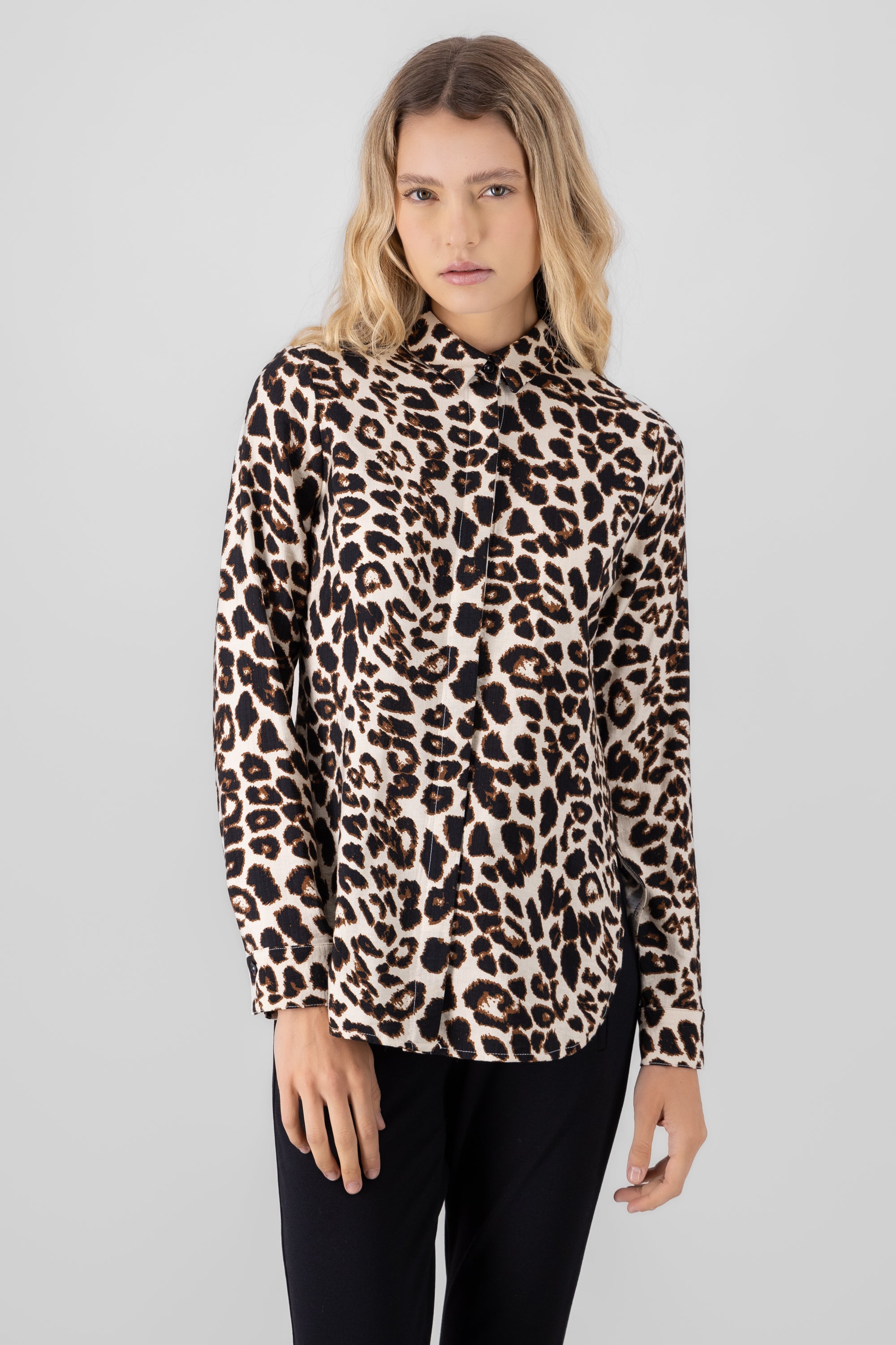 Camisa oversize estampado animal print CAFE COMBO