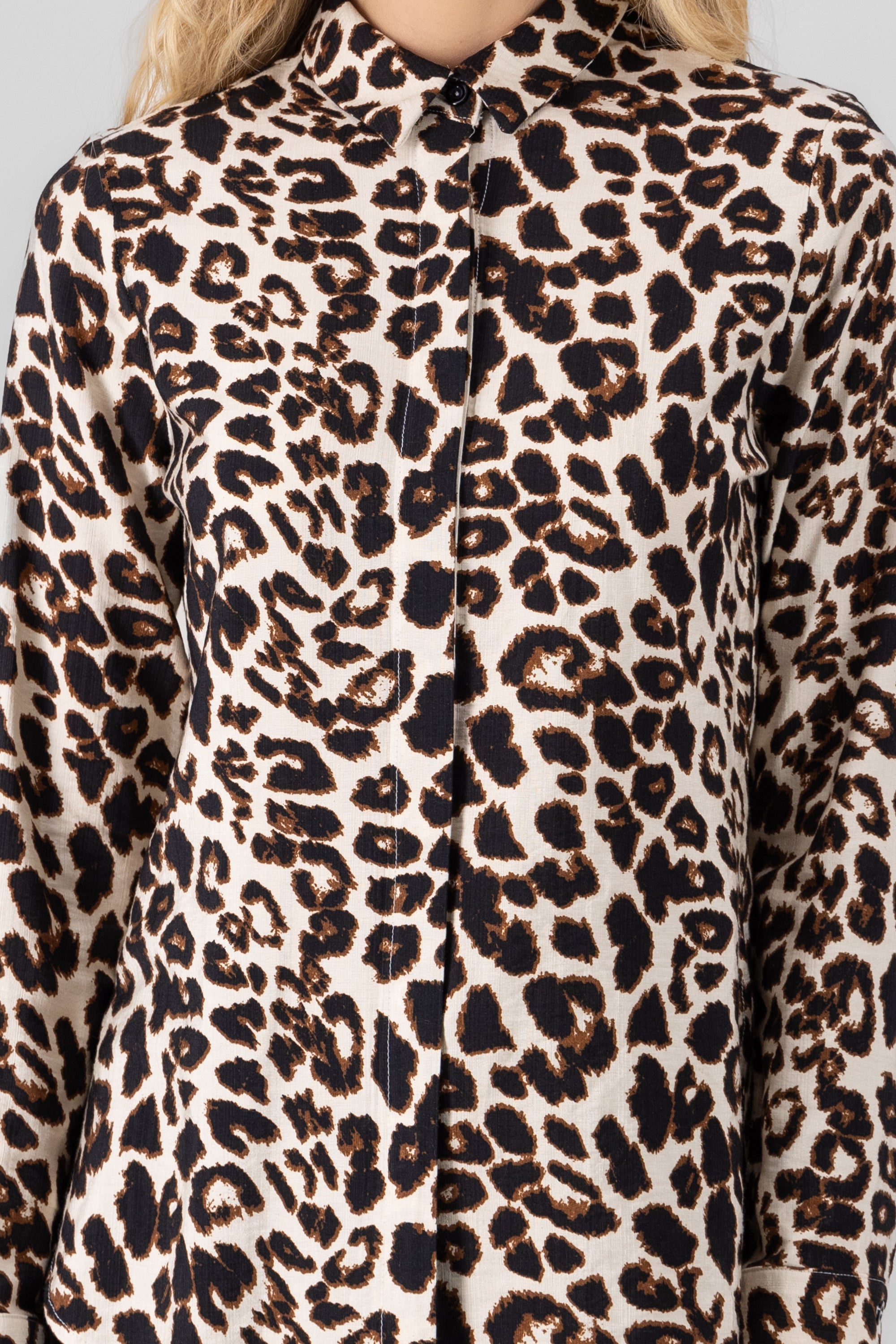 Camisa oversize estampado animal print CAFE COMBO