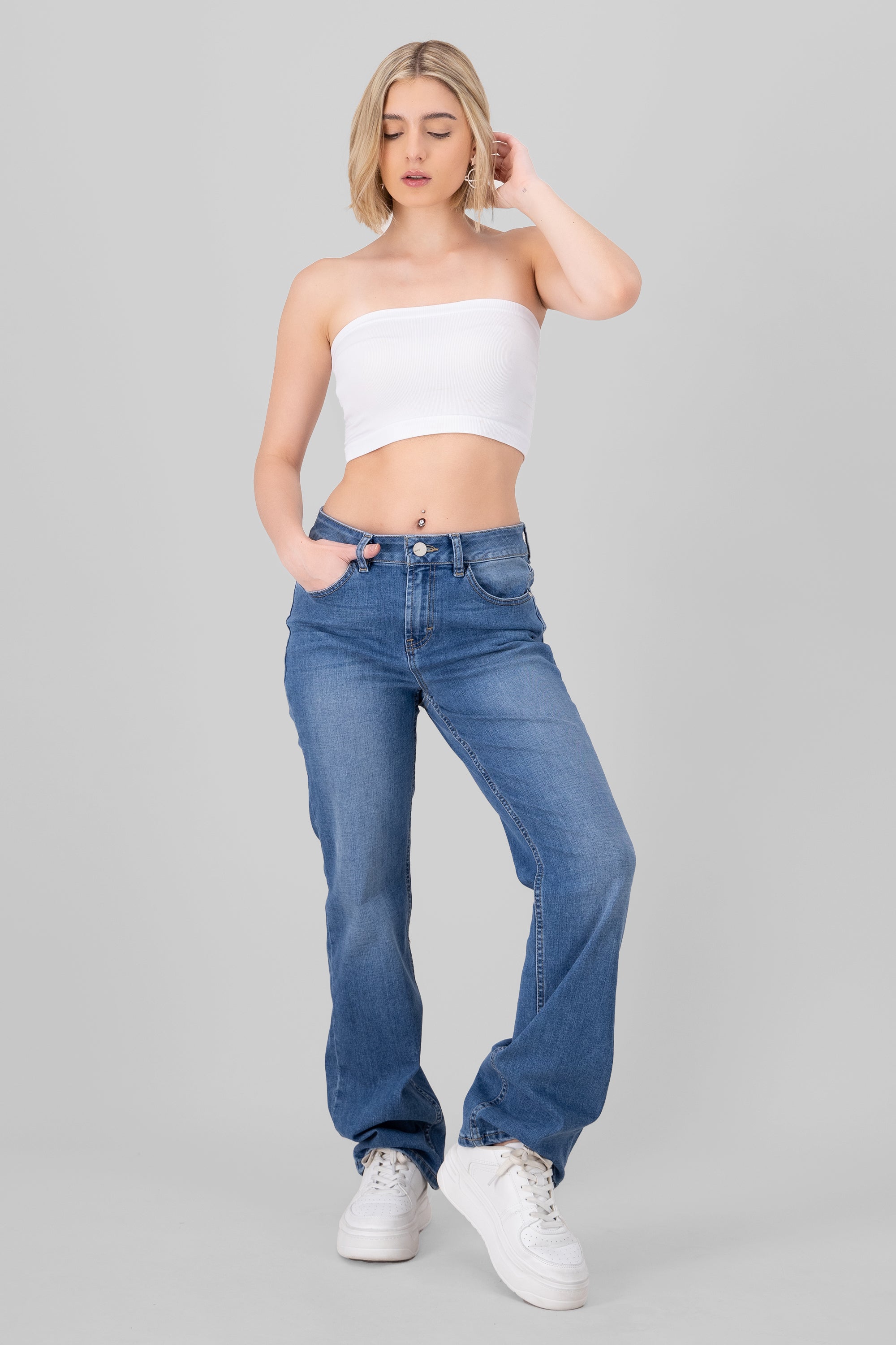 Jeans bootcut slit MEDIUM WASH