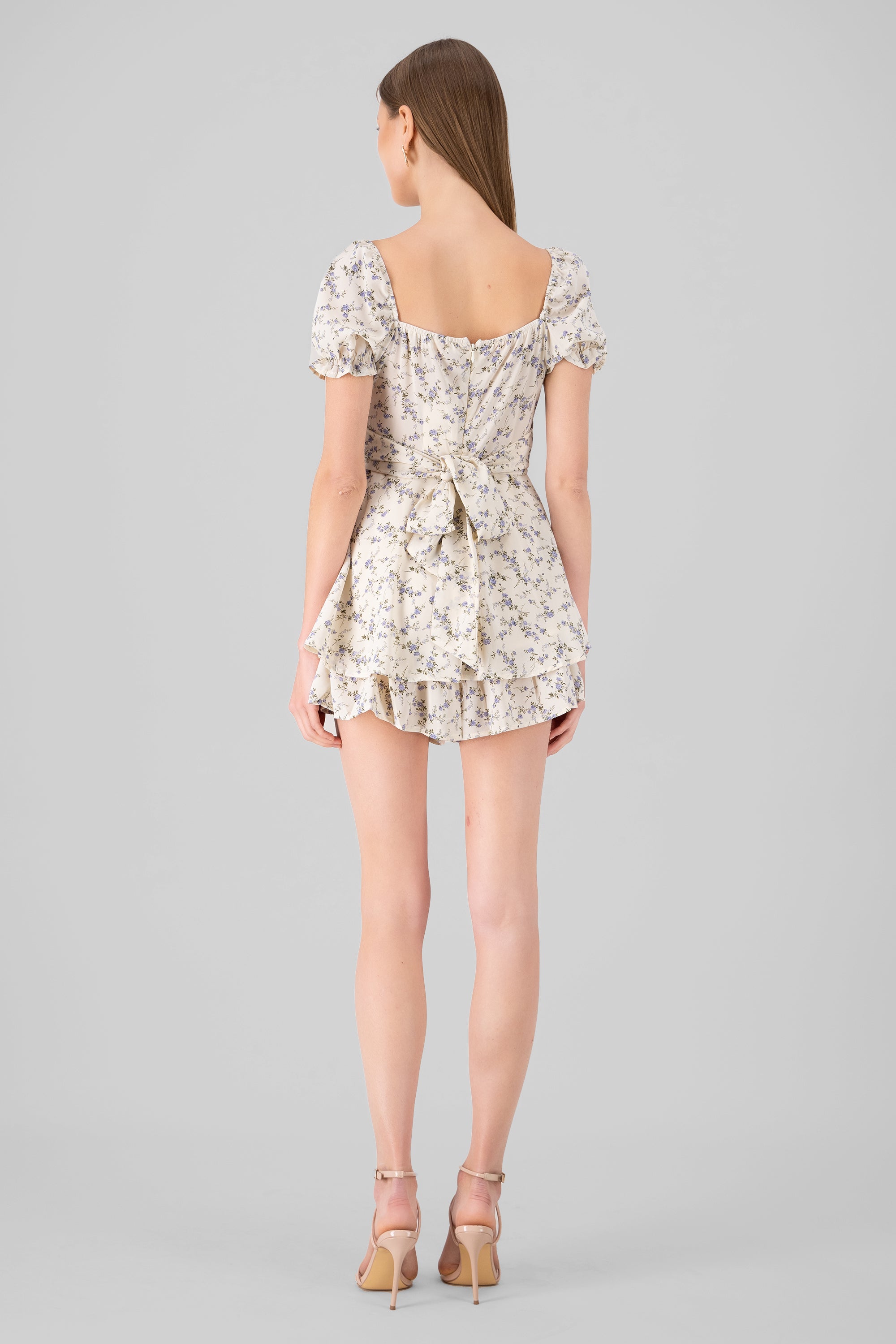 Vestido olan flores HUESO COMBO