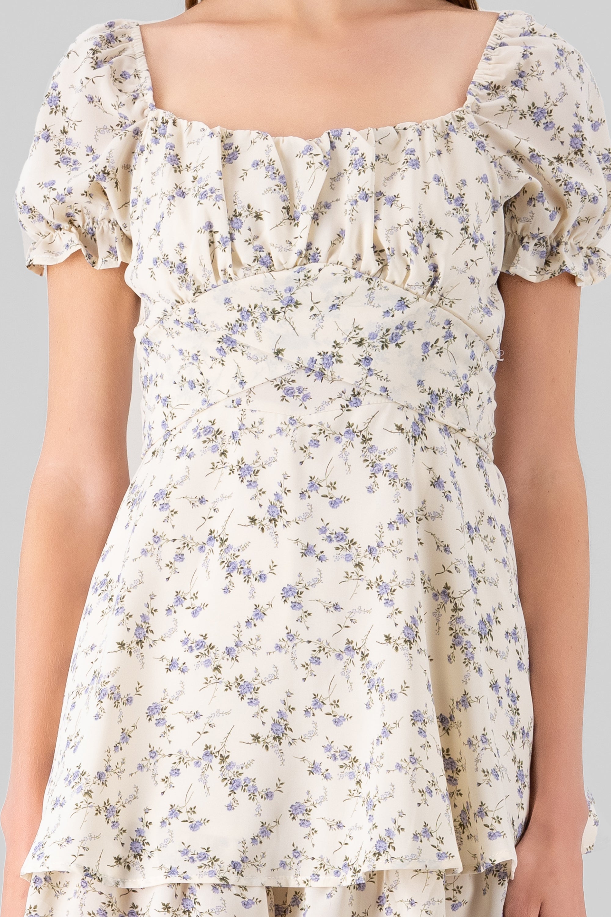 Vestido olan flores HUESO COMBO