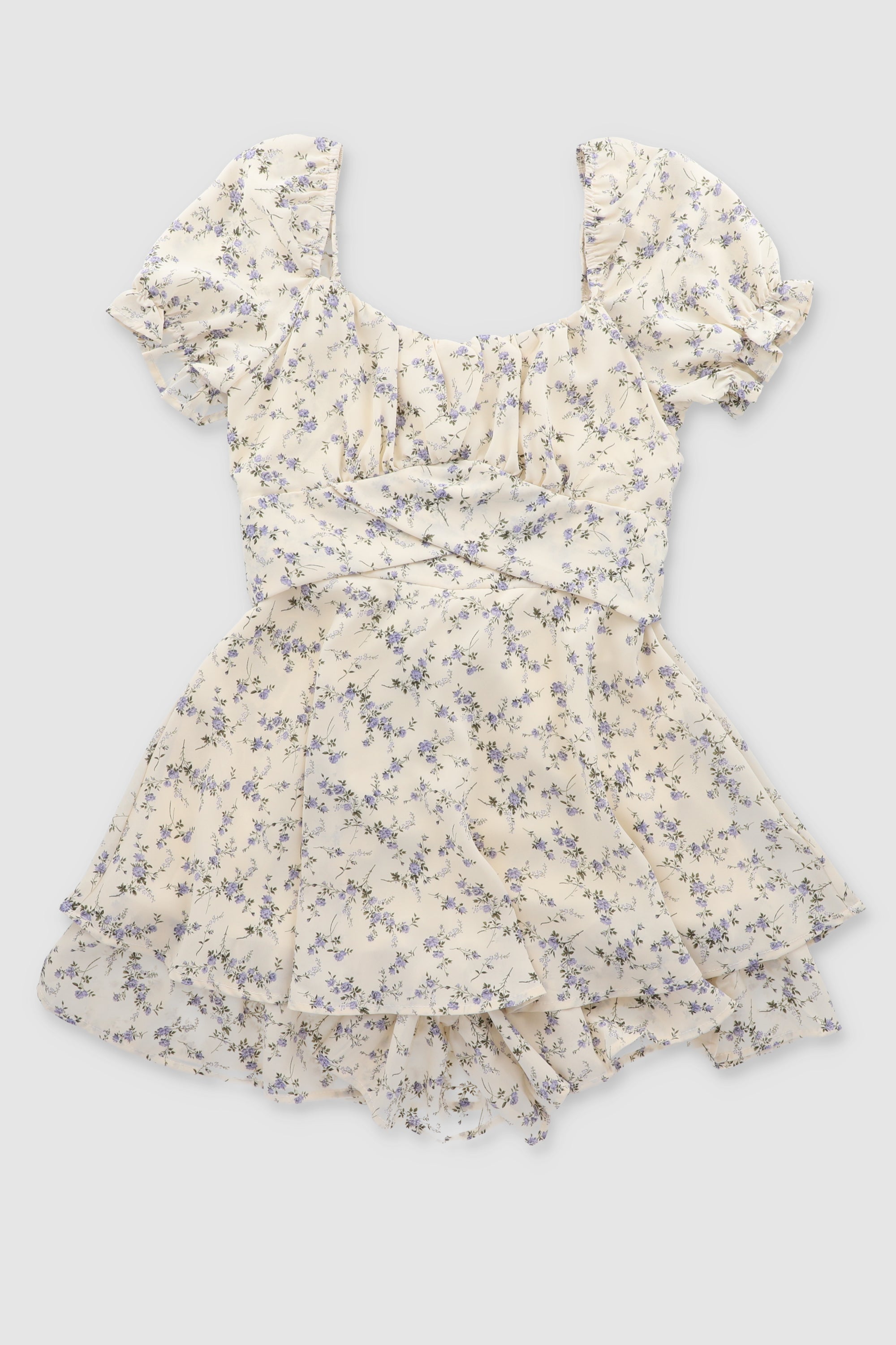 Vestido olan flores HUESO COMBO