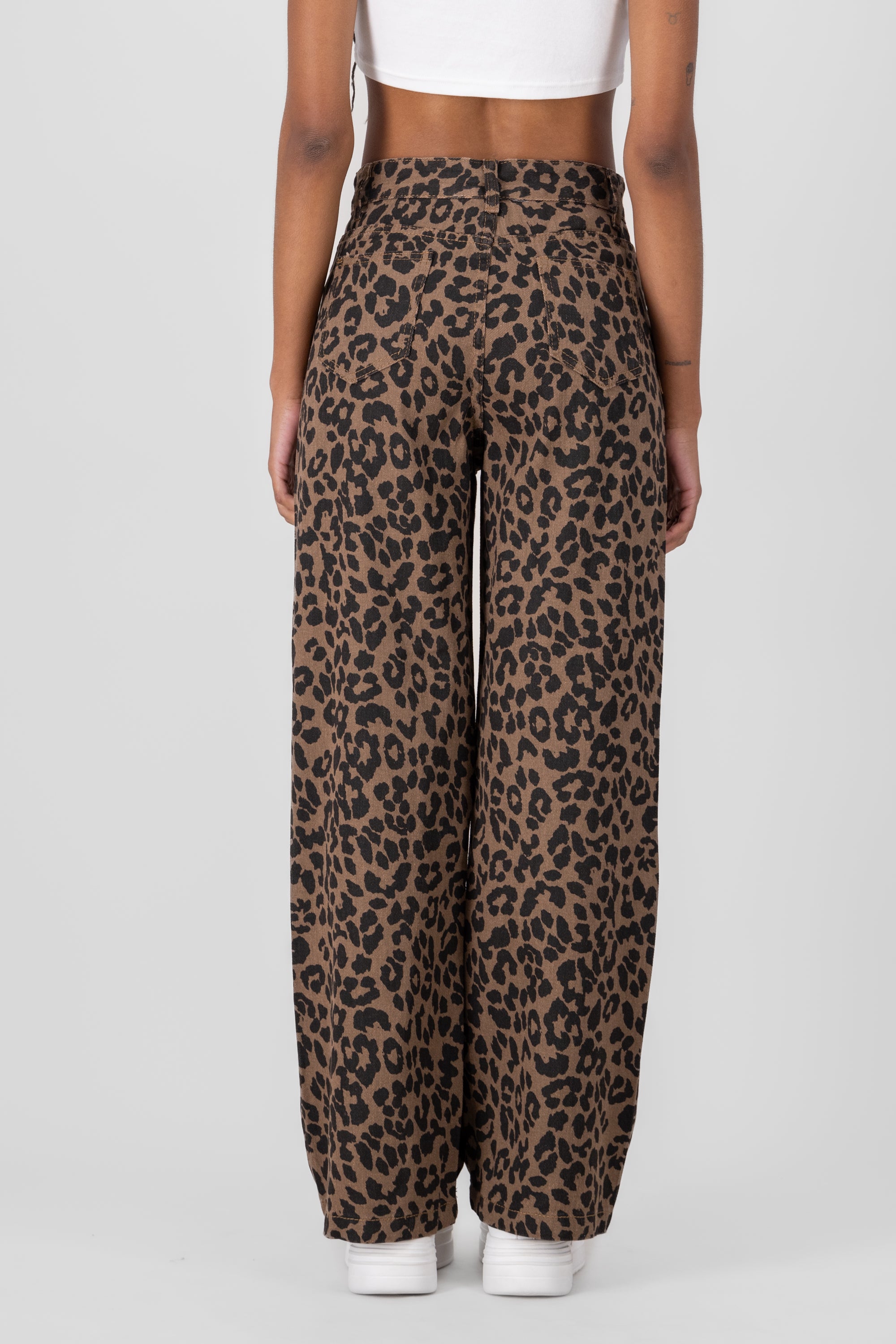 Animal print print jeans CAFE COMBO