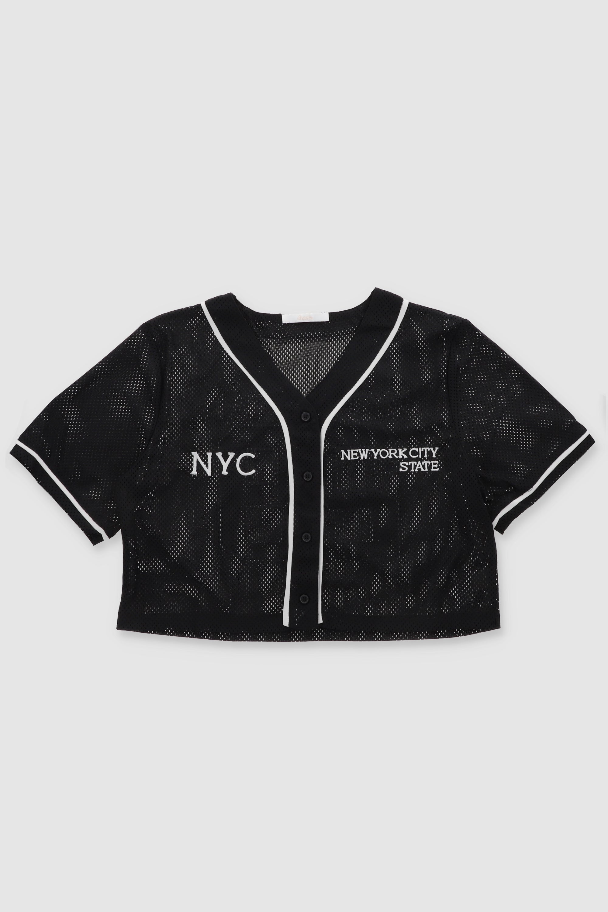 Top con textura de cuello en v de NYC NEGRO COMBO