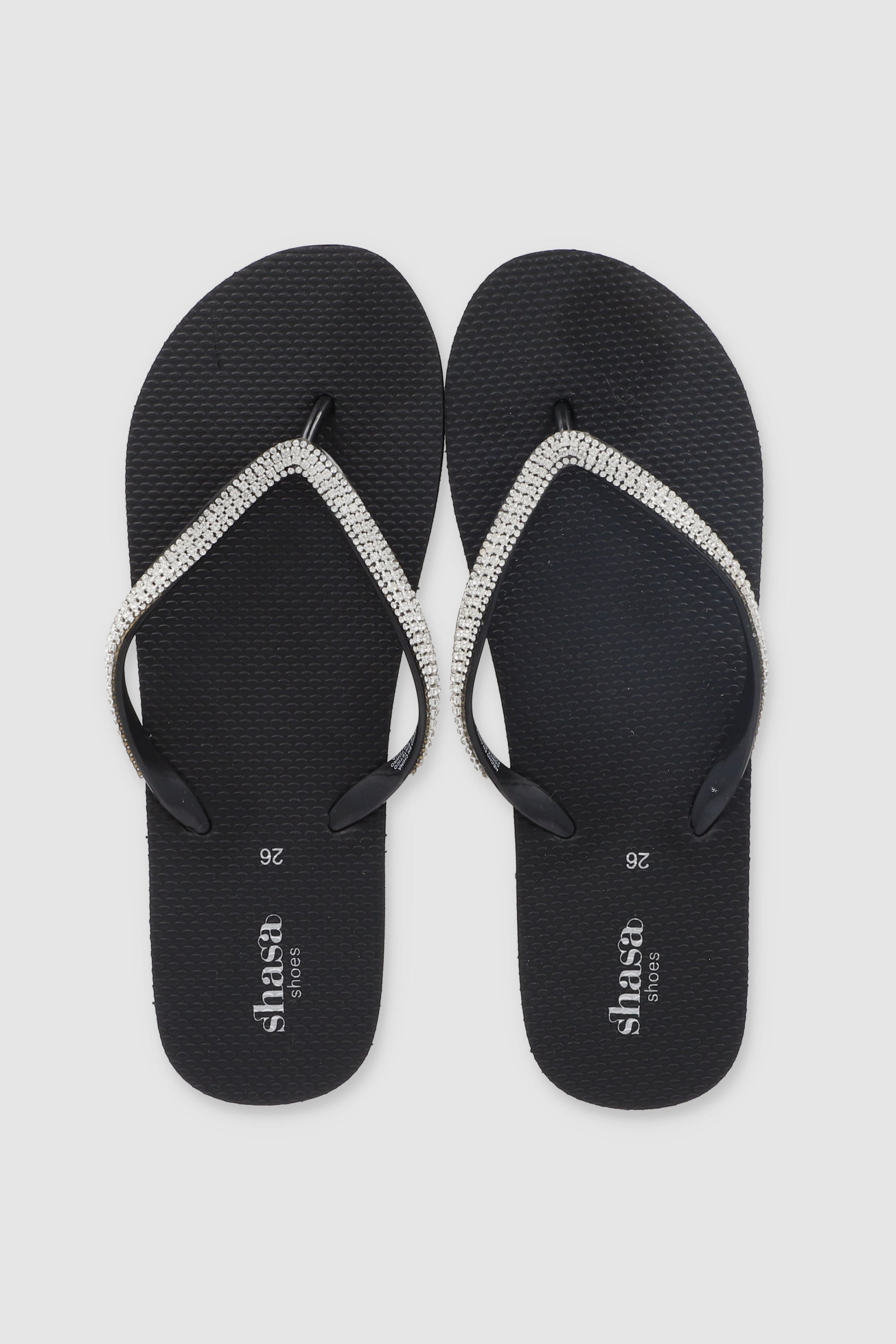 FLIP FLOP BRILLOS TEXTURA NEGRO