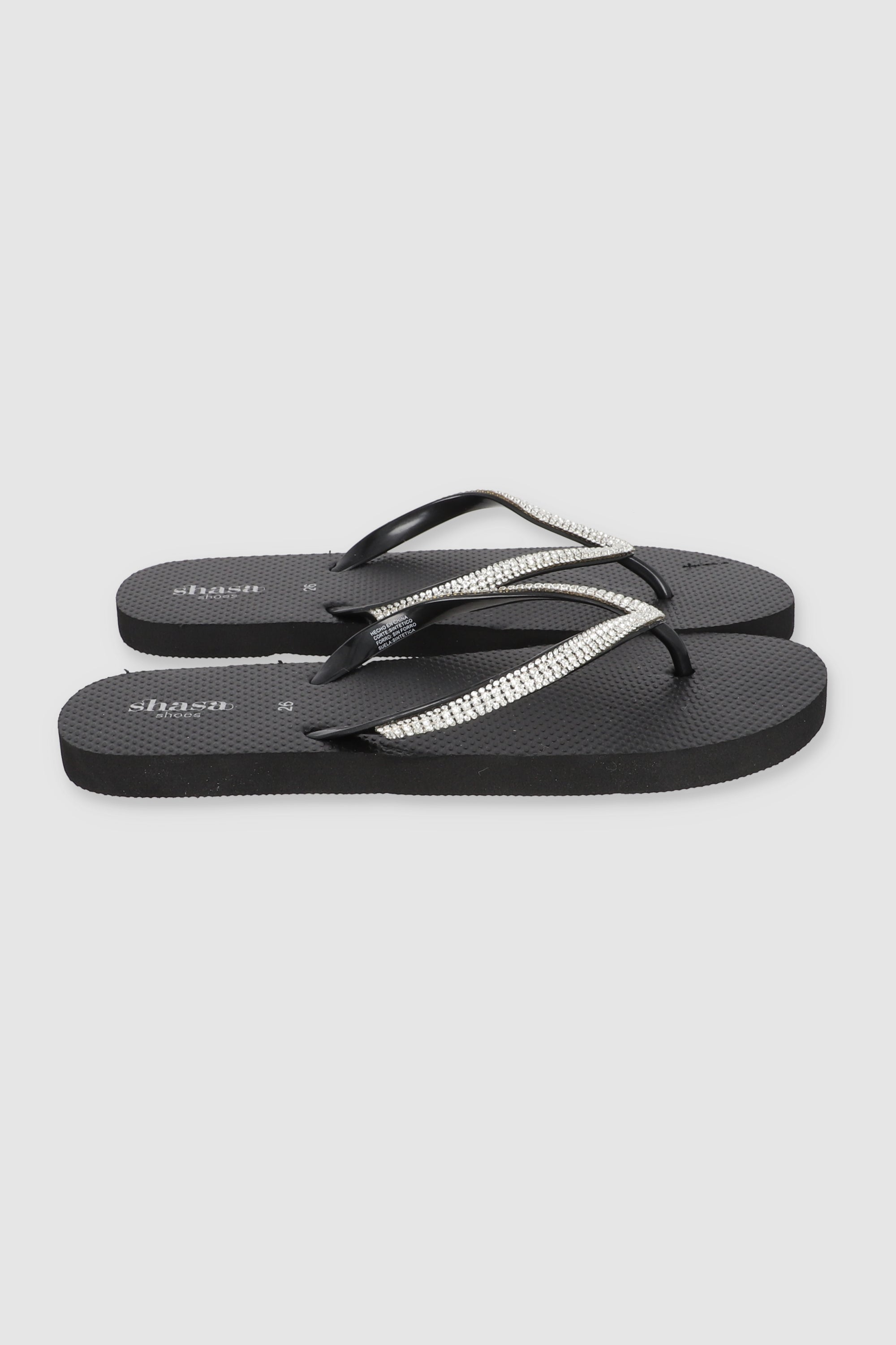 FLIP FLOP BRILLOS TEXTURA NEGRO