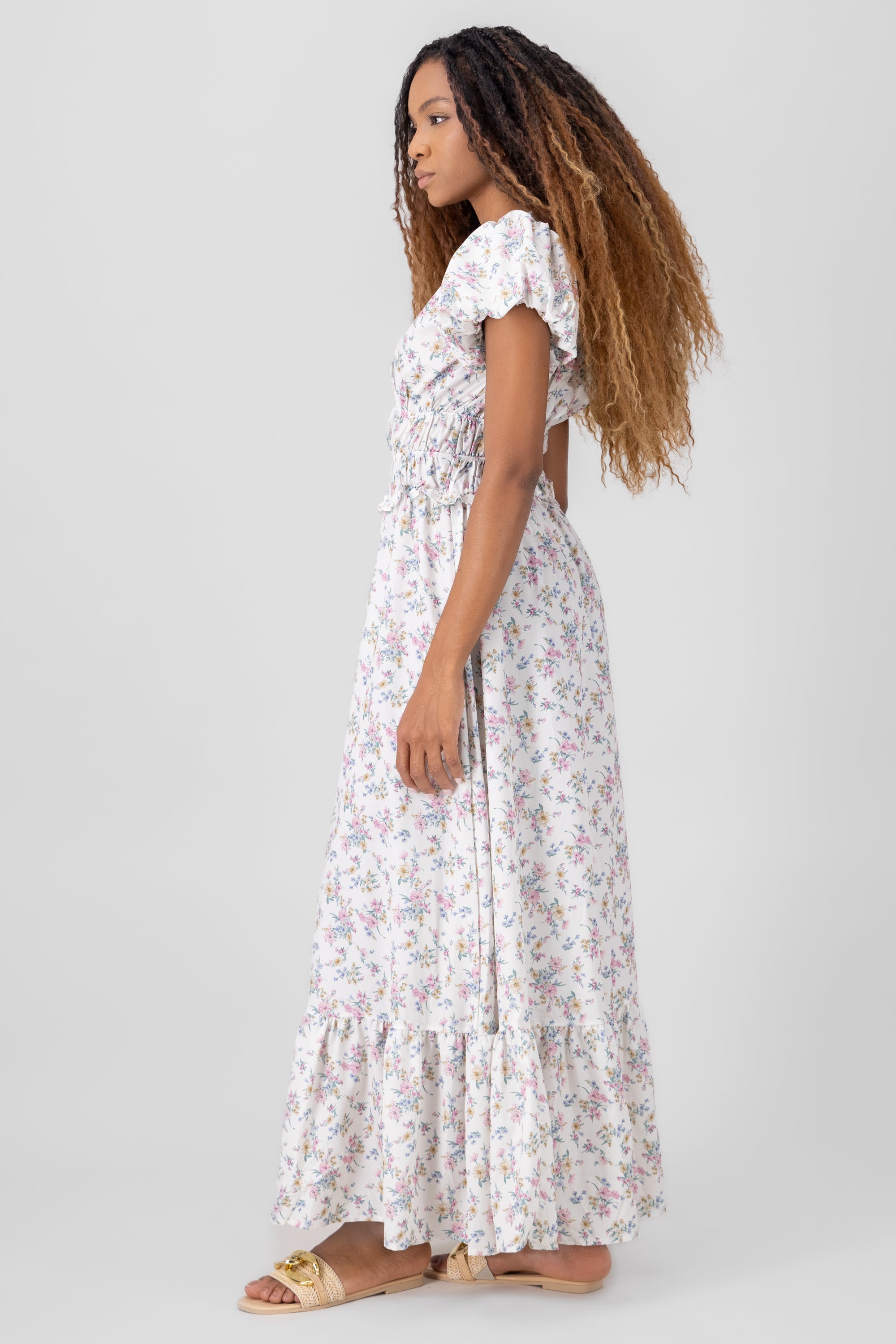 Vestidomaxi estampado BLANCO COMBO