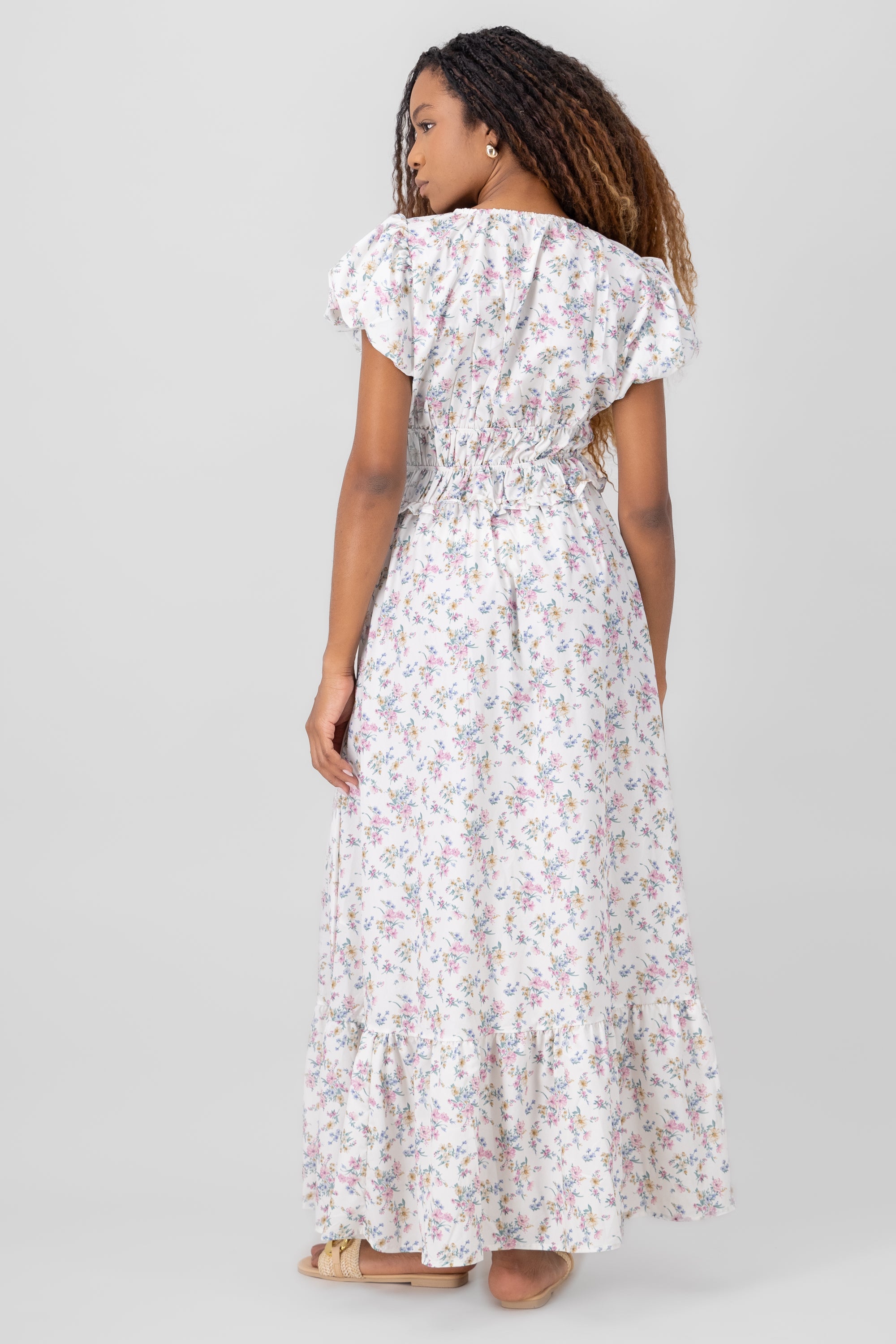 Vestidomaxi estampado BLANCO COMBO