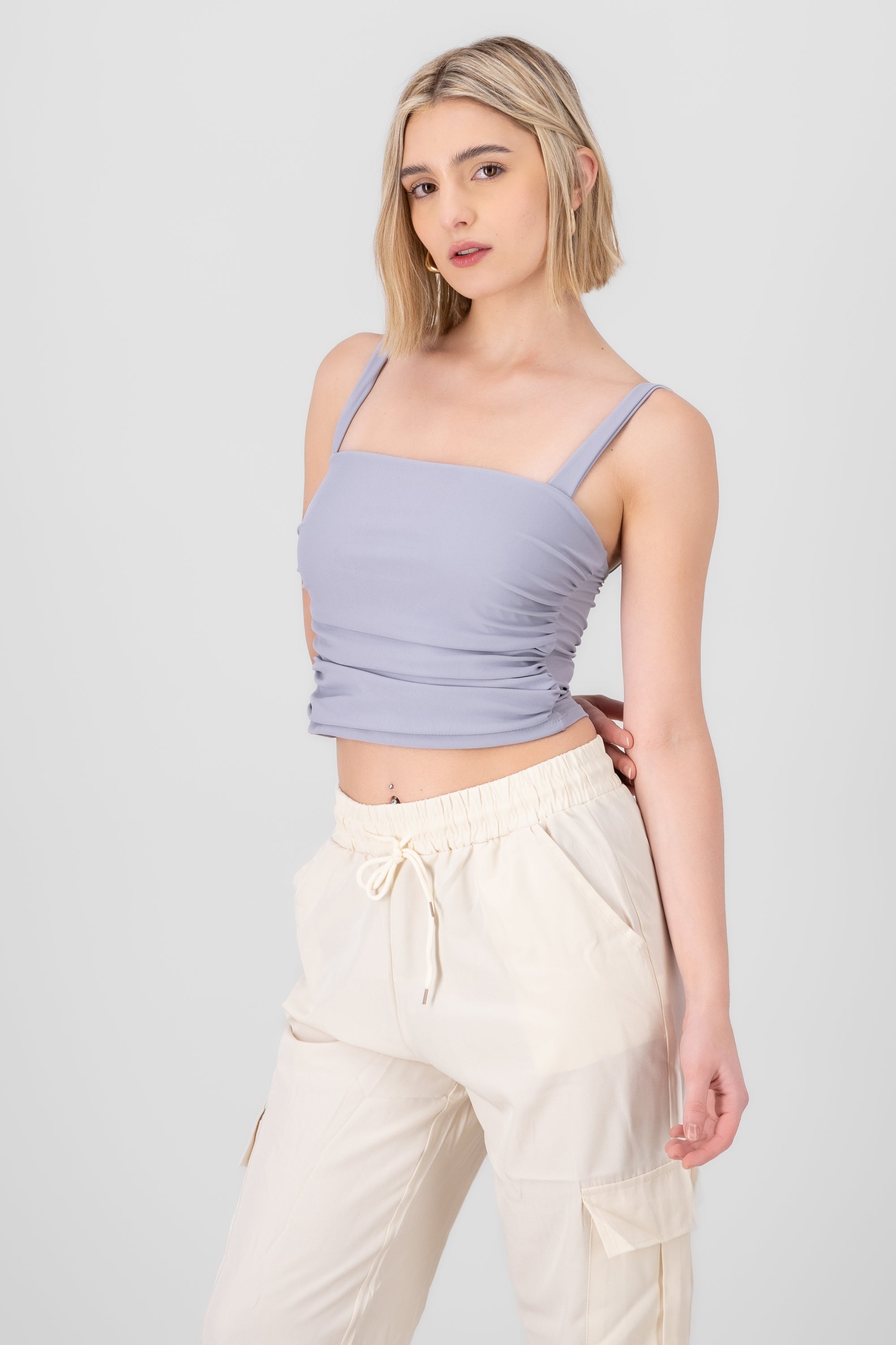 Drapeado Top Straps GREY