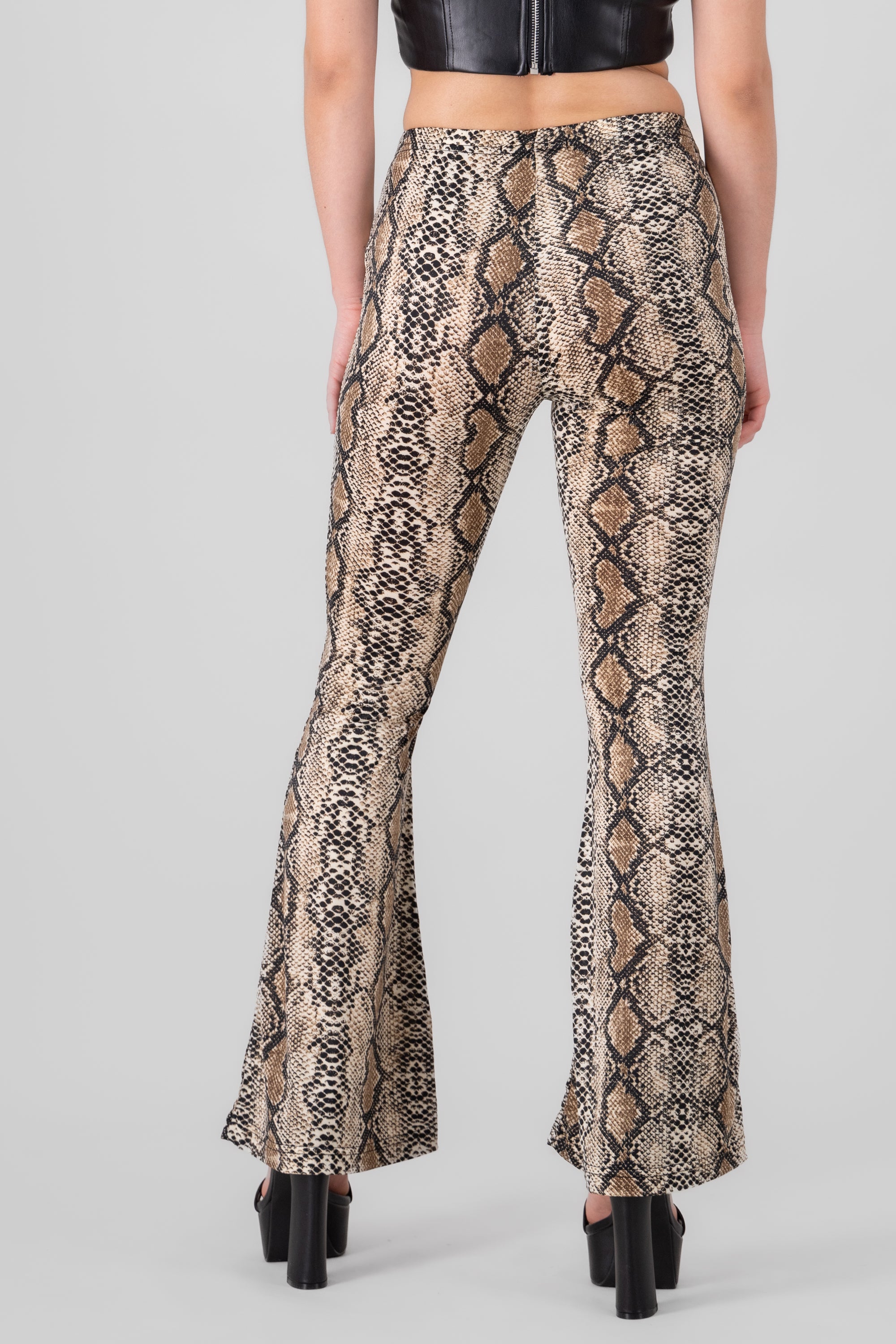 Pantalon flare animal print CAFE COMBO