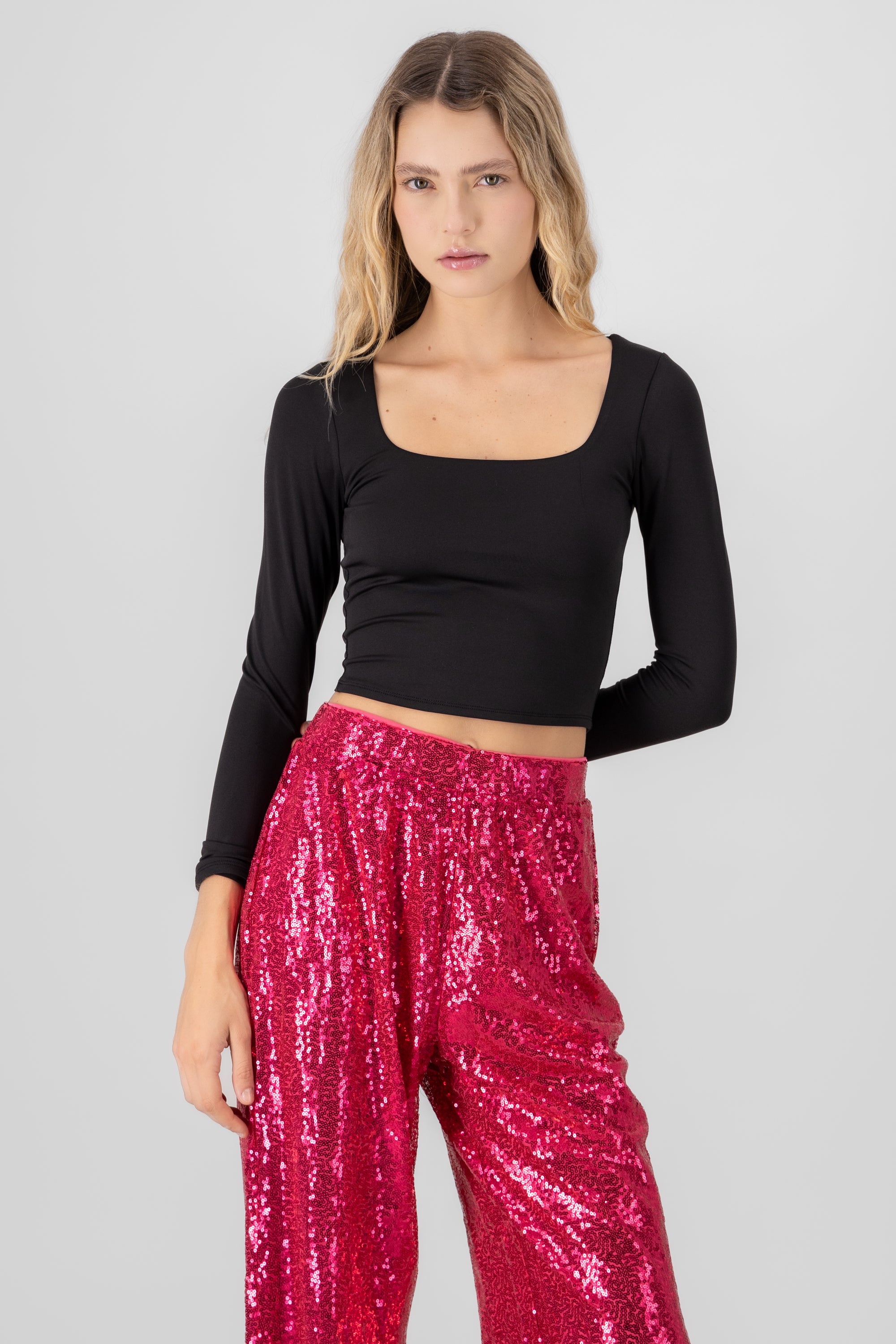 Top Long Square Sleeve BLACK