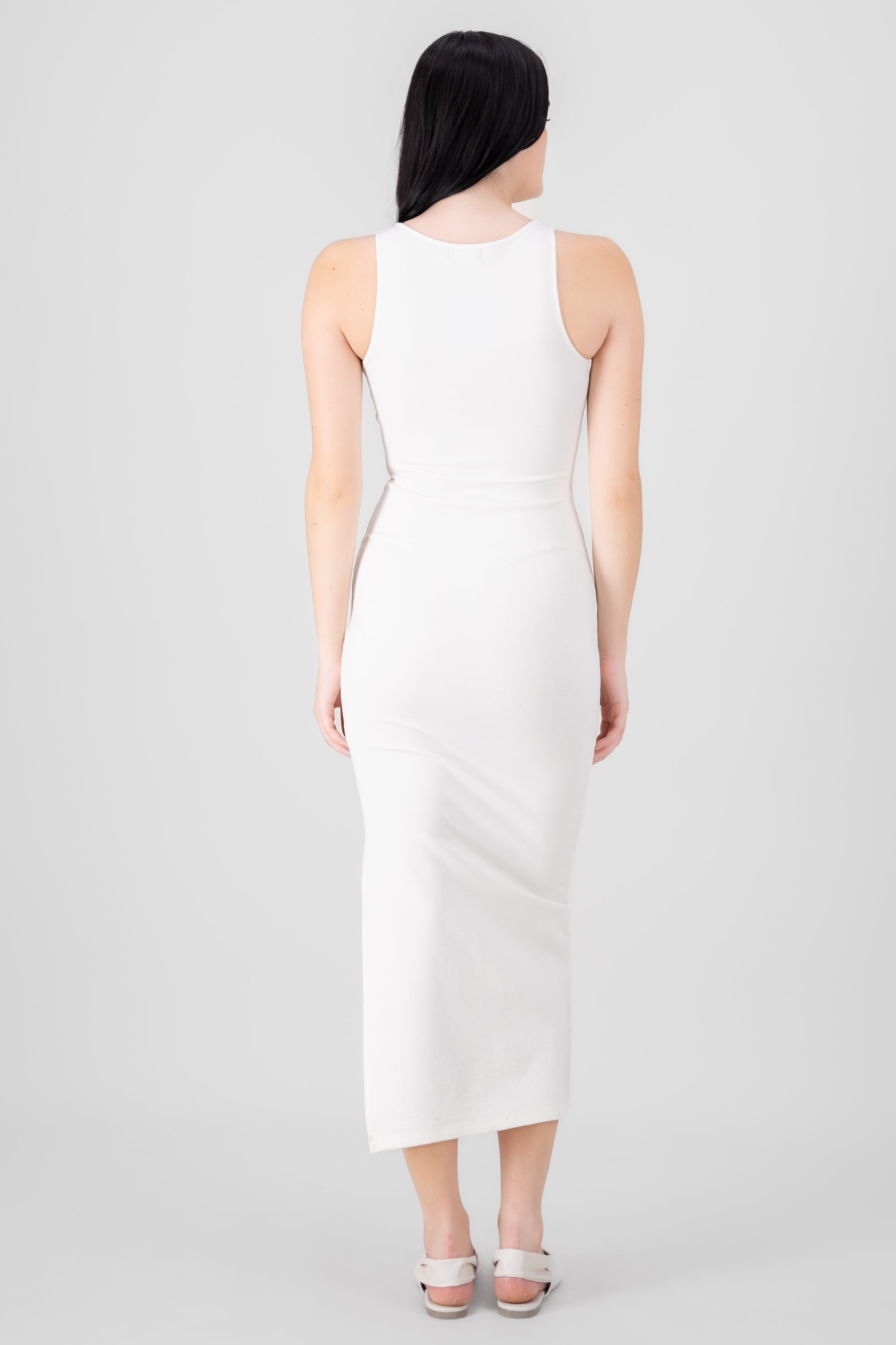 Vestido bodycon maxi con cutouts Hypsters BLANCO