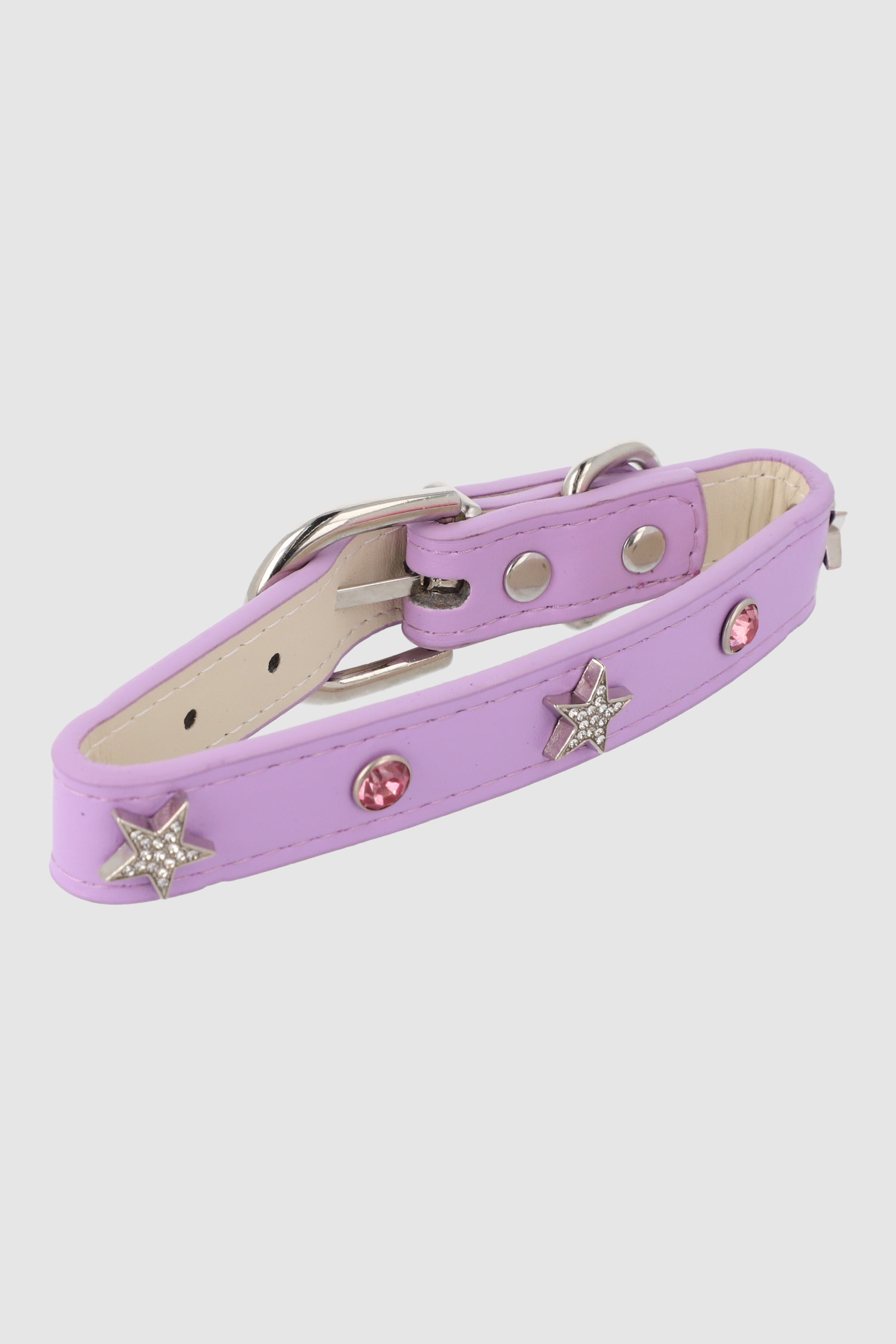 Collar mascota estrella brillos MORADO