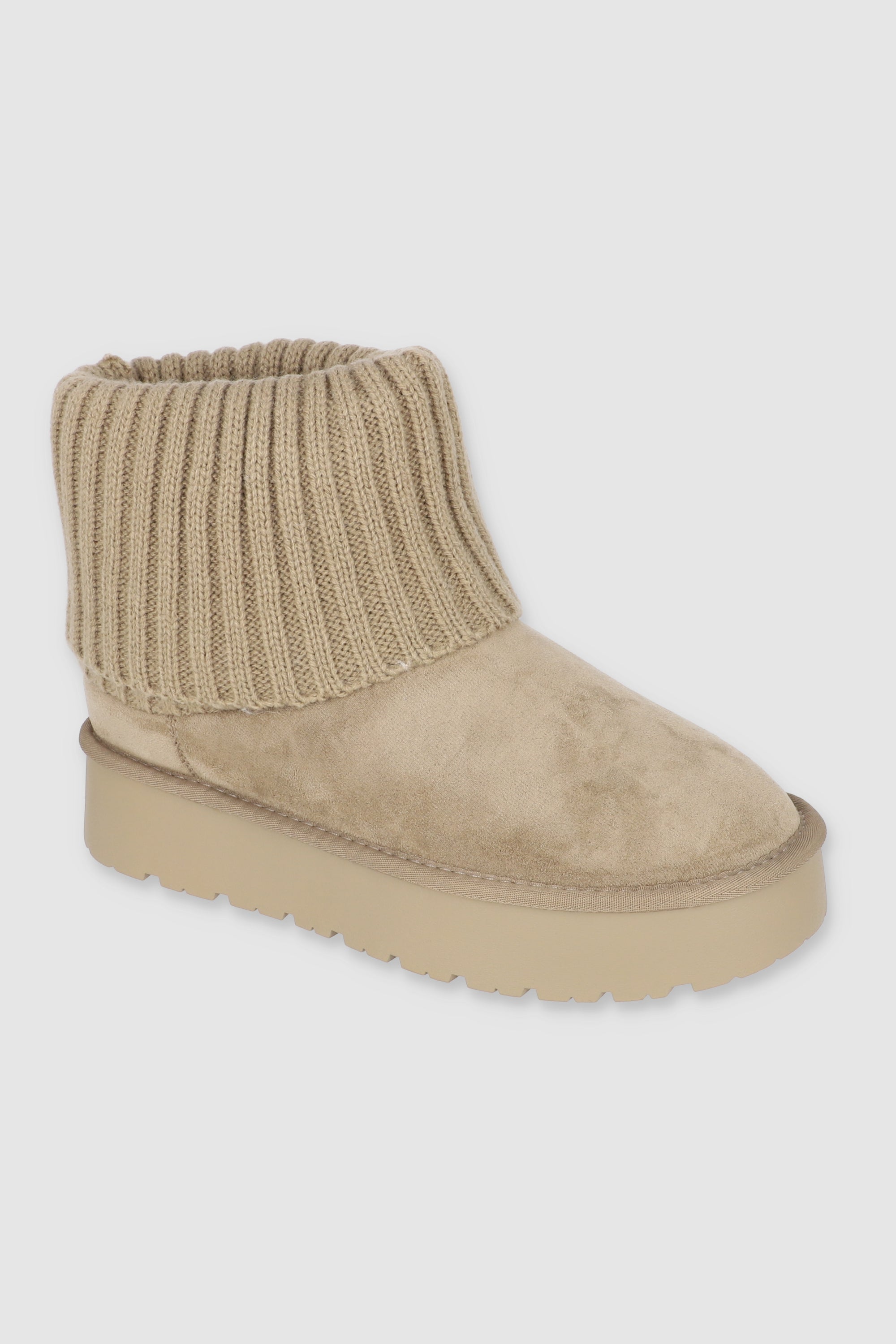 Bota invierno calceta tejida TAUPE
