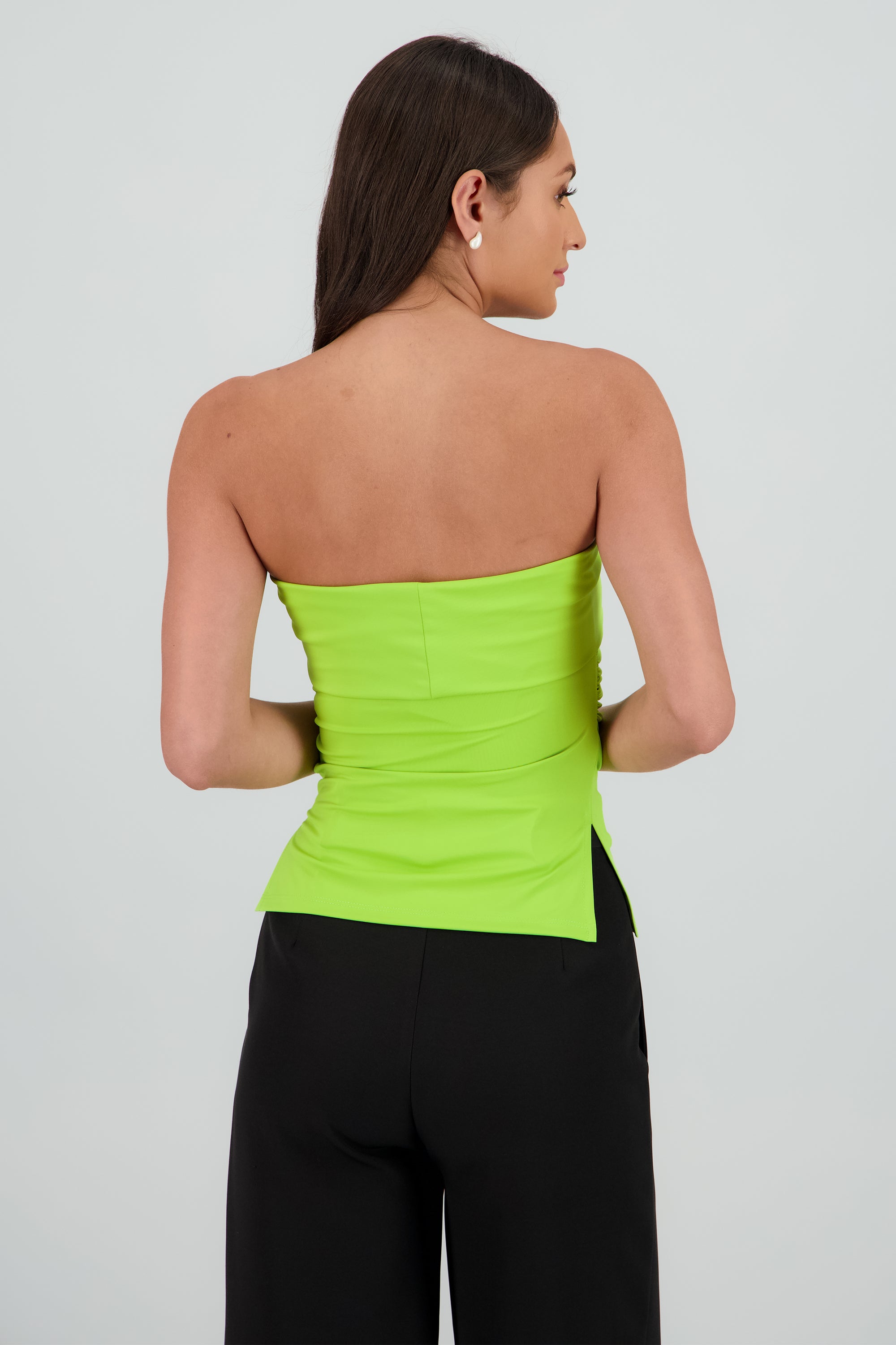 Top tubo con dobles escote Hypsters VERDE LIMA