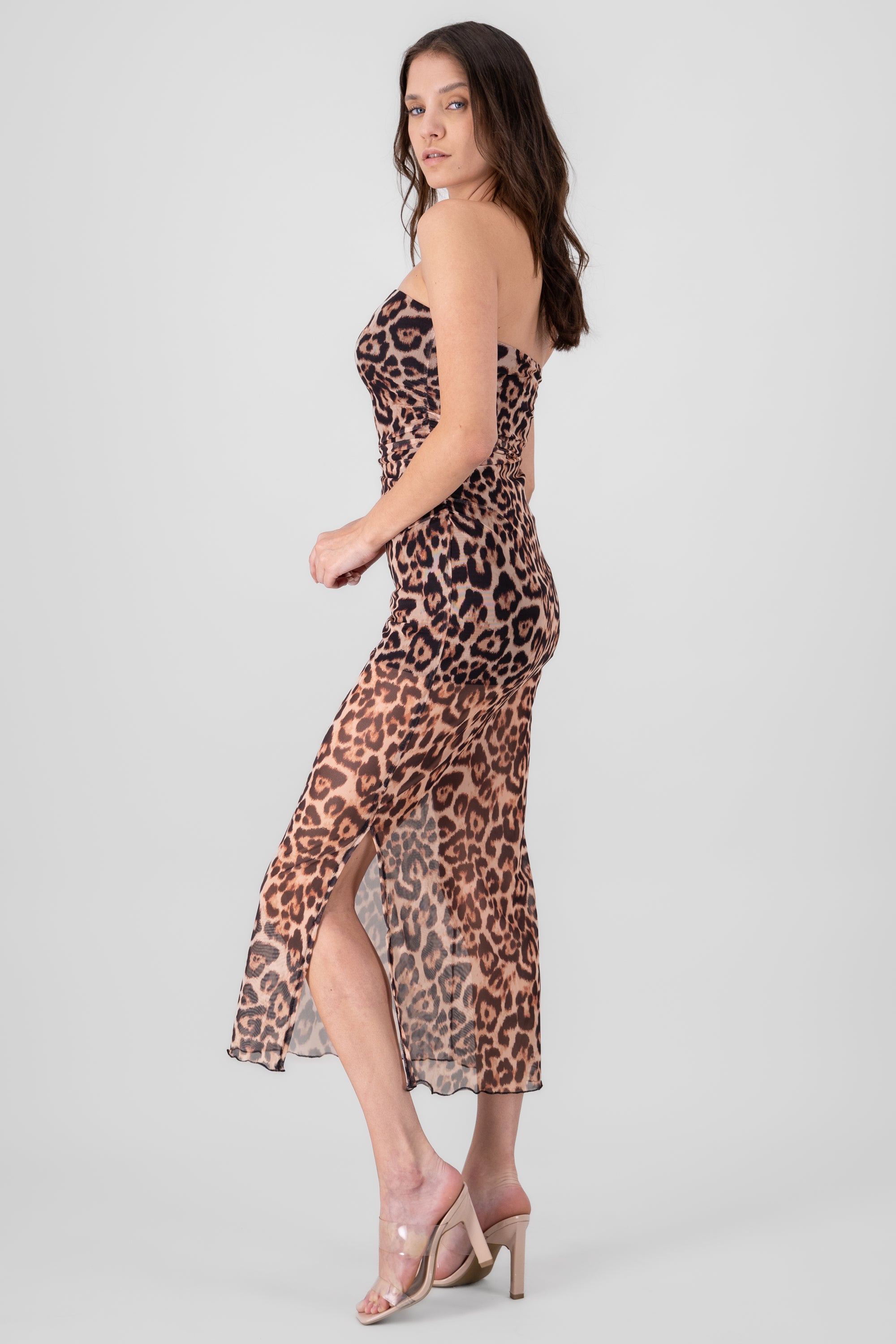 Maxi Drapeado Maxi Animal Print CAFE COMBO