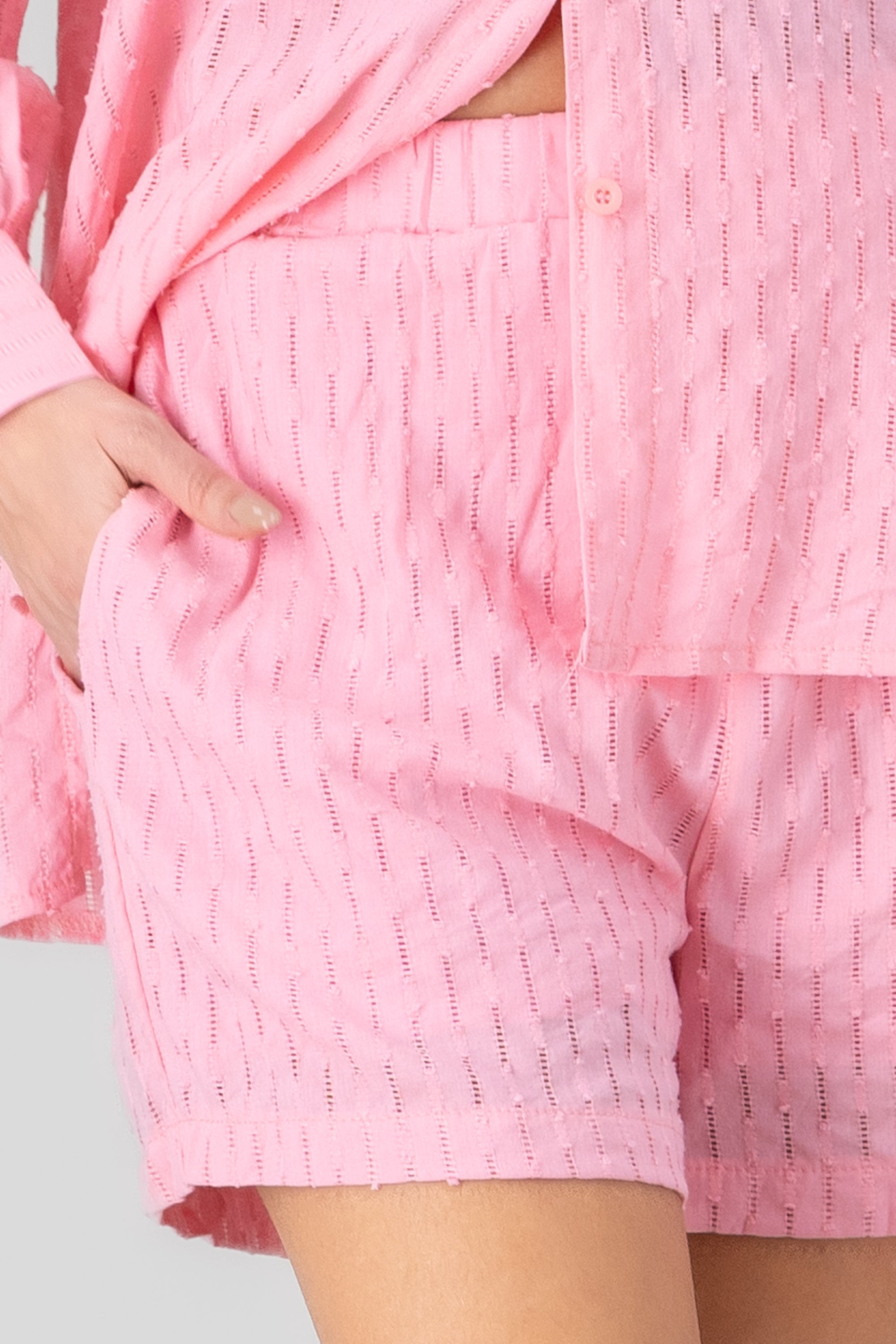 Short textura cintura resorte ROSA