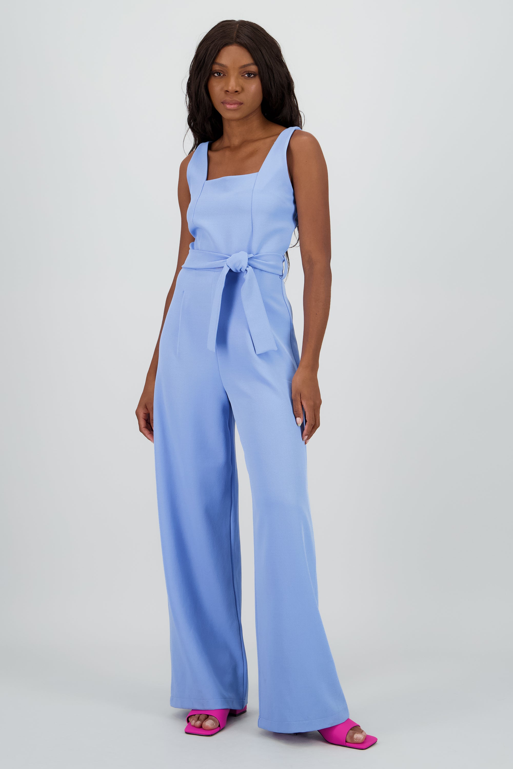 Jumpsuit tirantes detalle cinturon AZUL