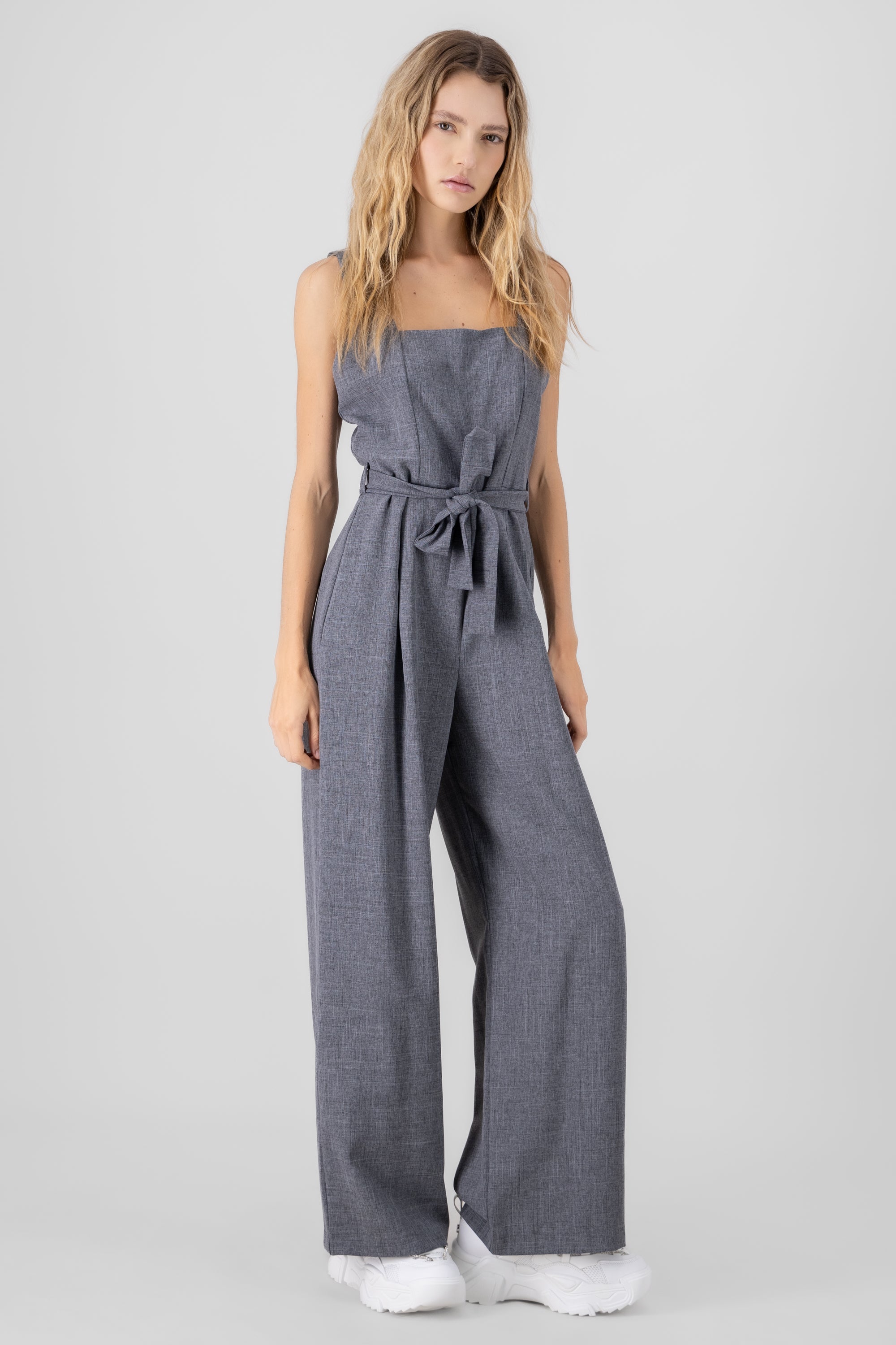 Jumpsuit braces Detail belt Jaspe Gray