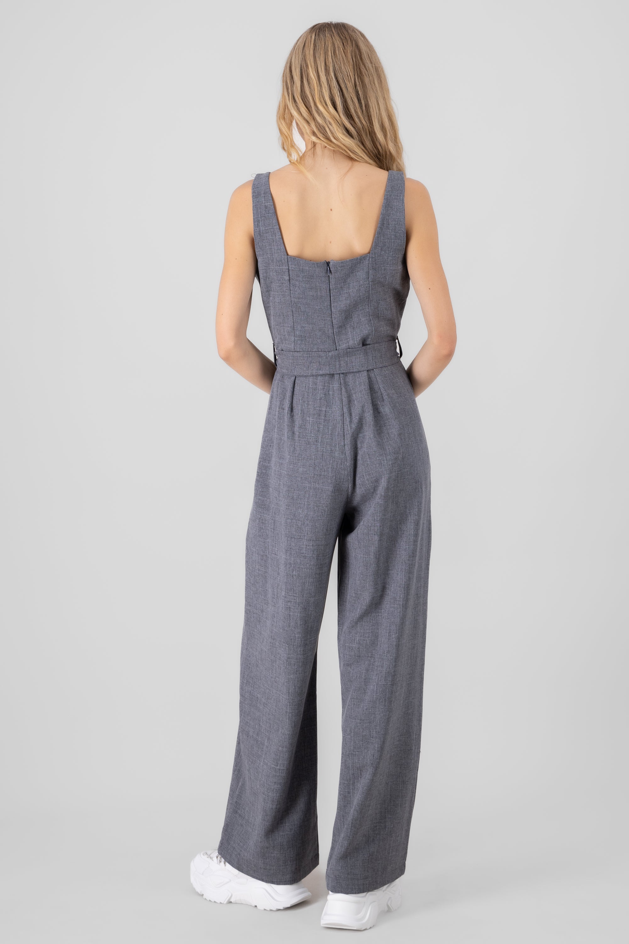 Jumpsuit braces Detail belt Jaspe Gray