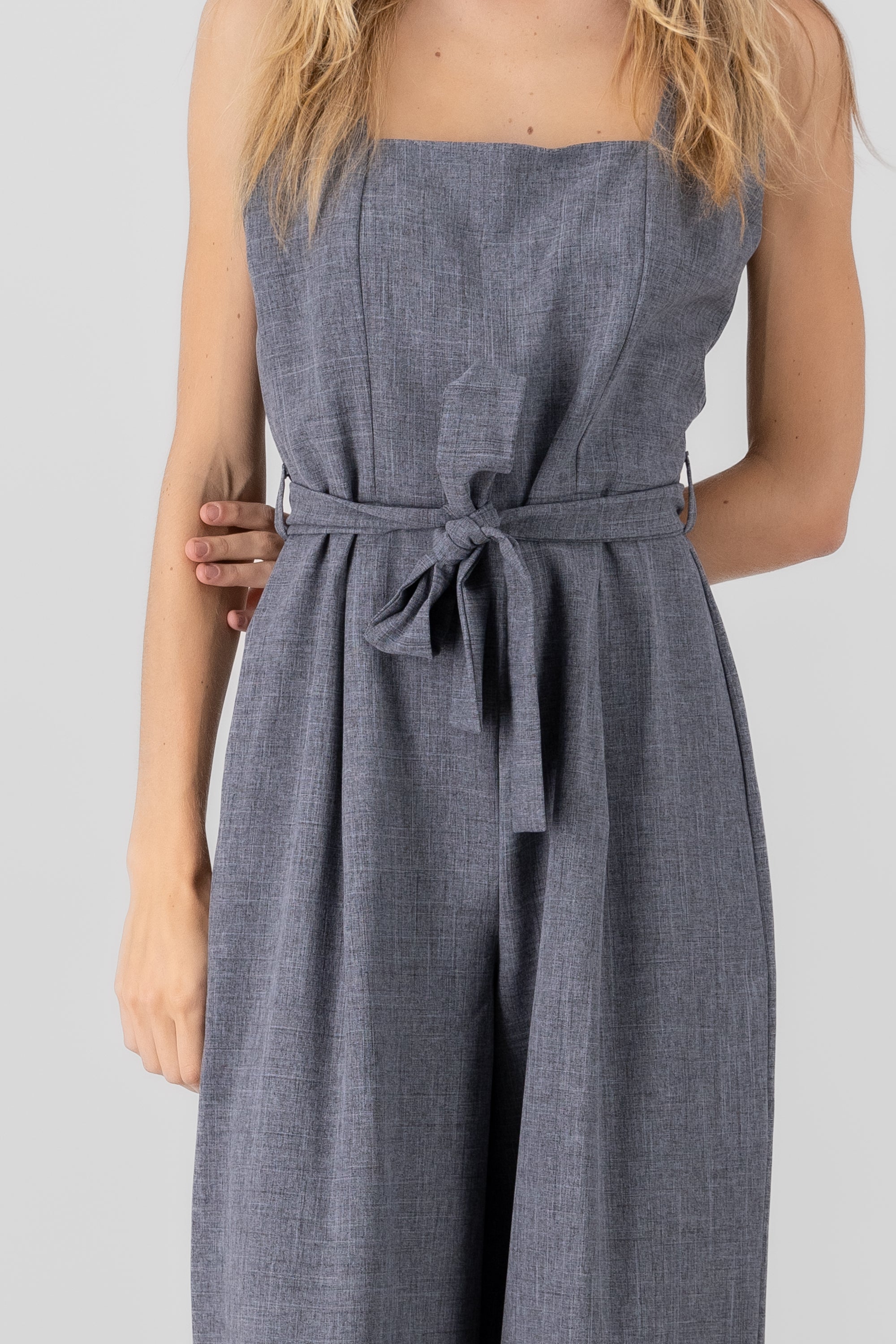 Jumpsuit braces Detail belt Jaspe Gray