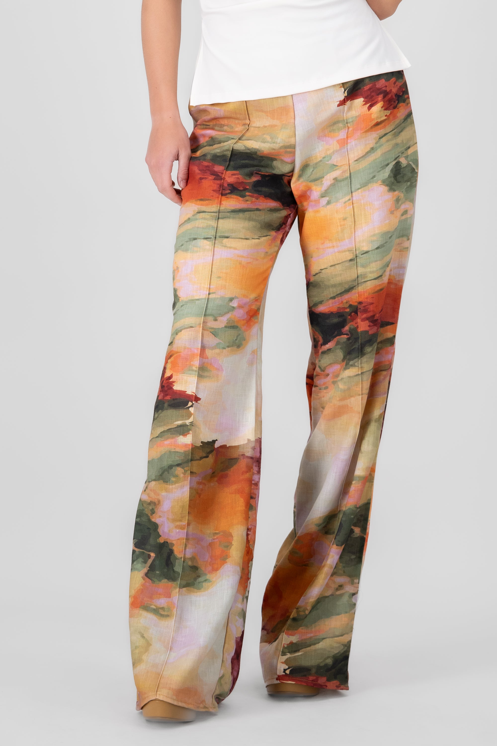 Wide pants printed aura hypsters Autumnal multicolored