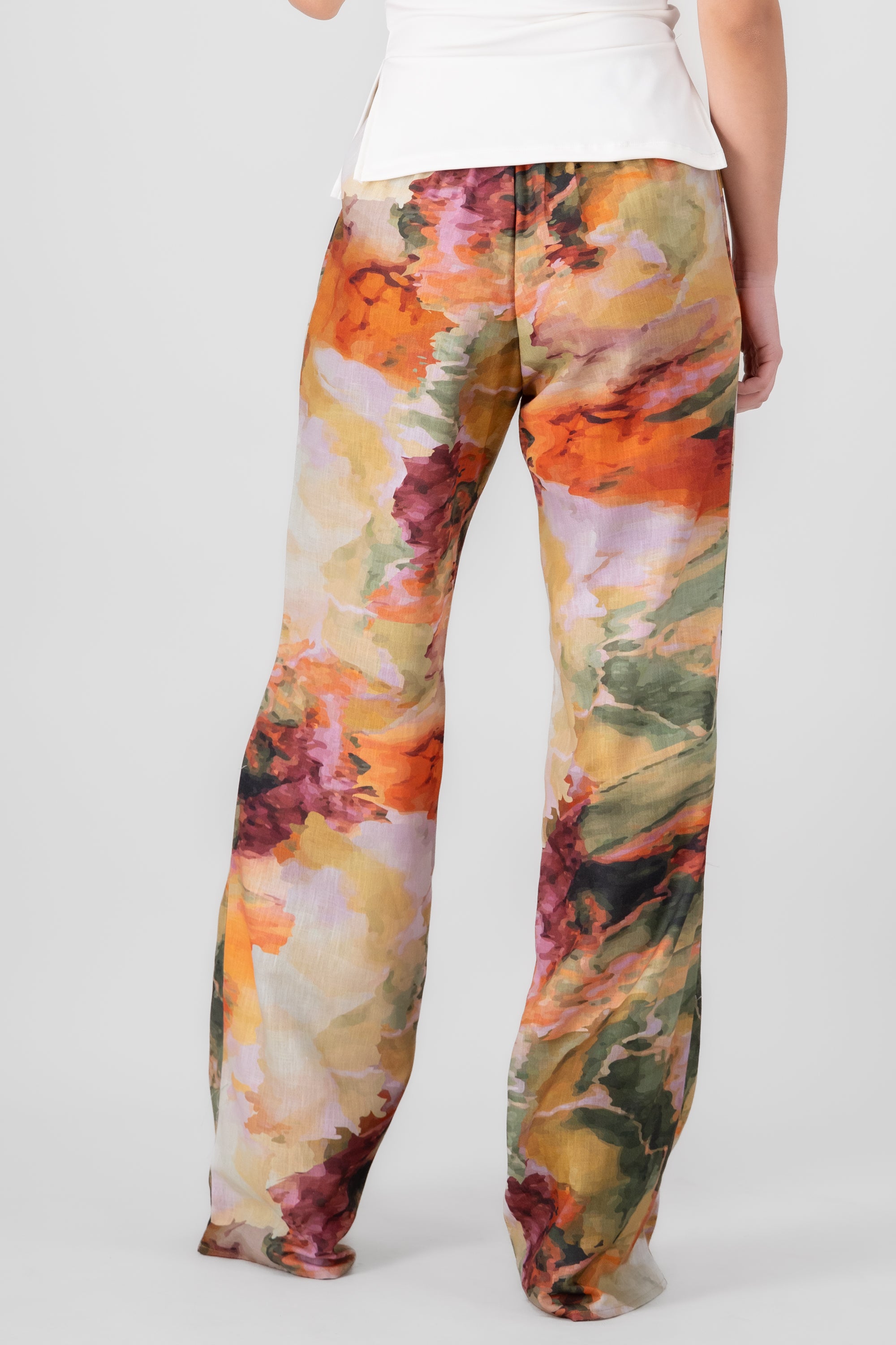 Wide pants printed aura hypsters Autumnal multicolored