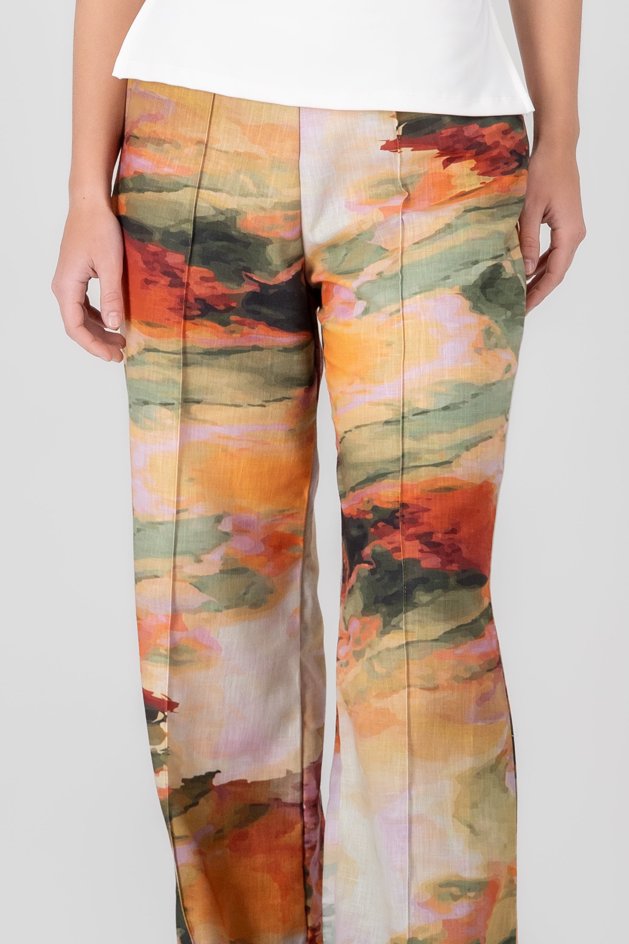 Wide pants printed aura hypsters Autumnal multicolored