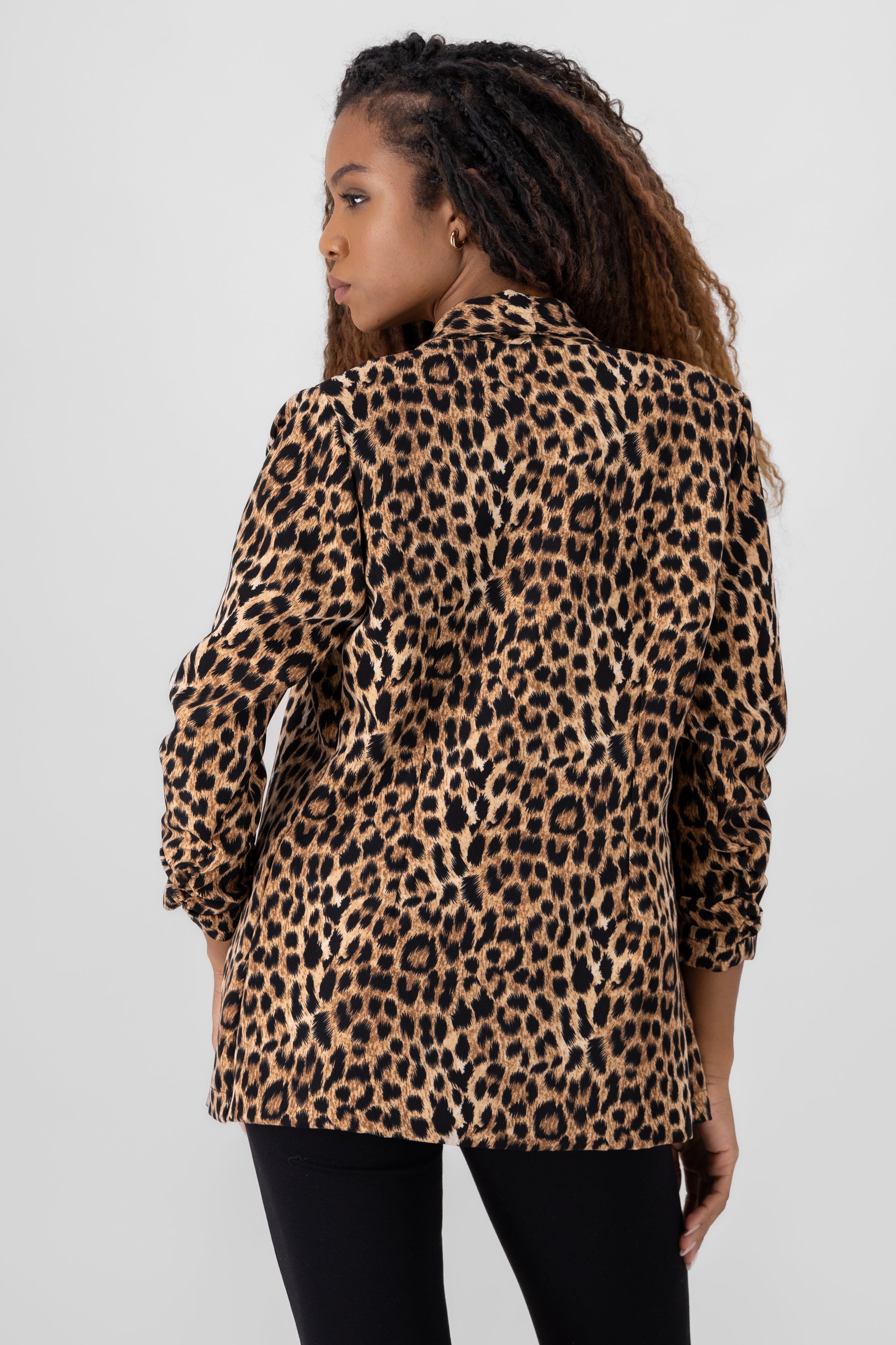 Animal Print Saco Manga Detail CAFE COMBO