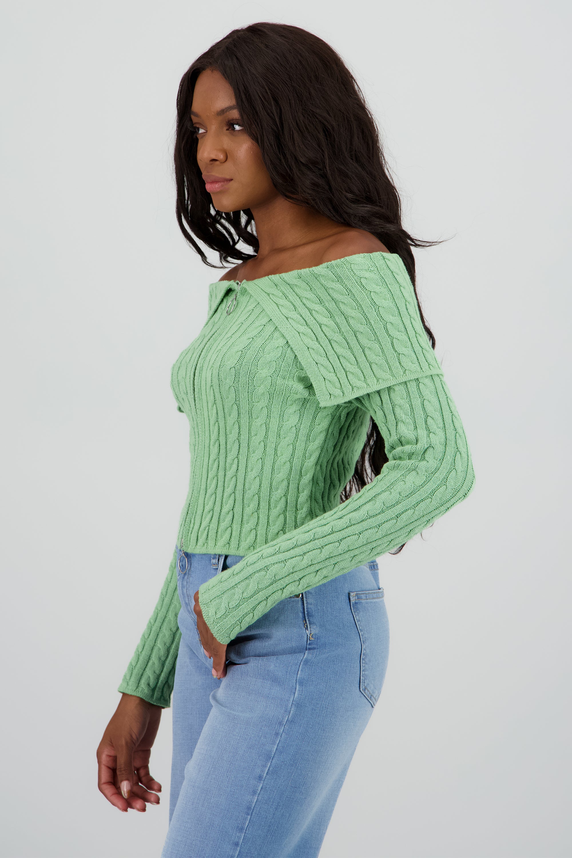 Cardigan hombros caidos sueter SAGE