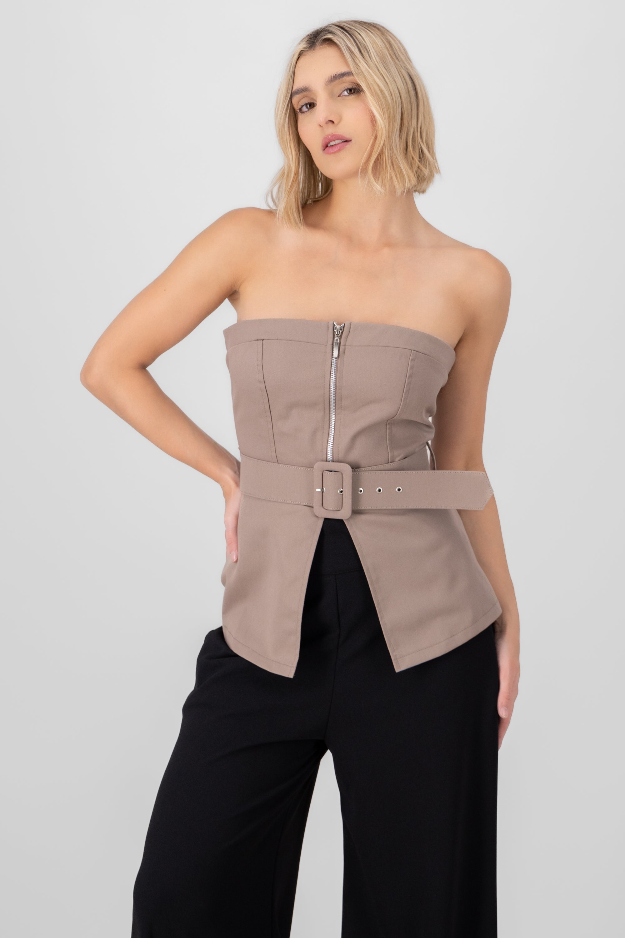 Corset gabardina con cinturon Hypsters KHAKI