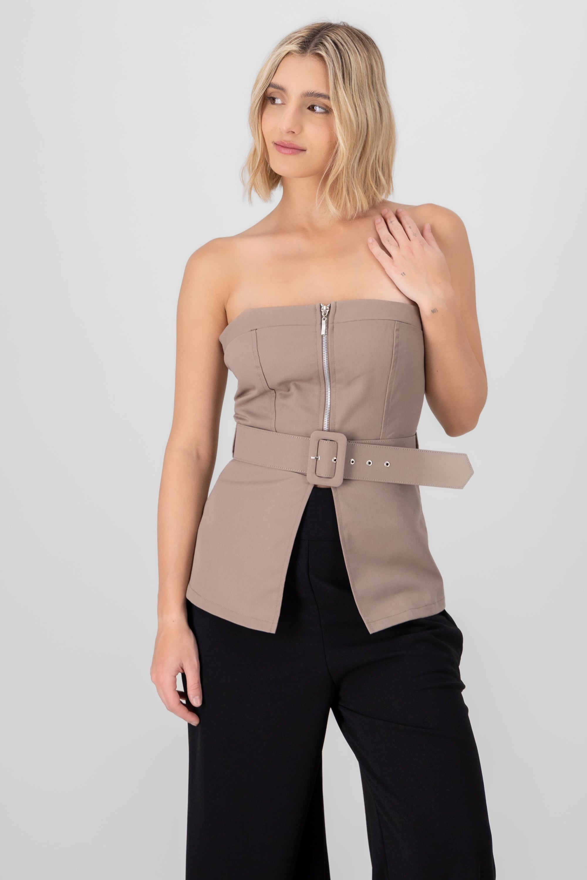 Corset gabardina con cinturon Hypsters KHAKI