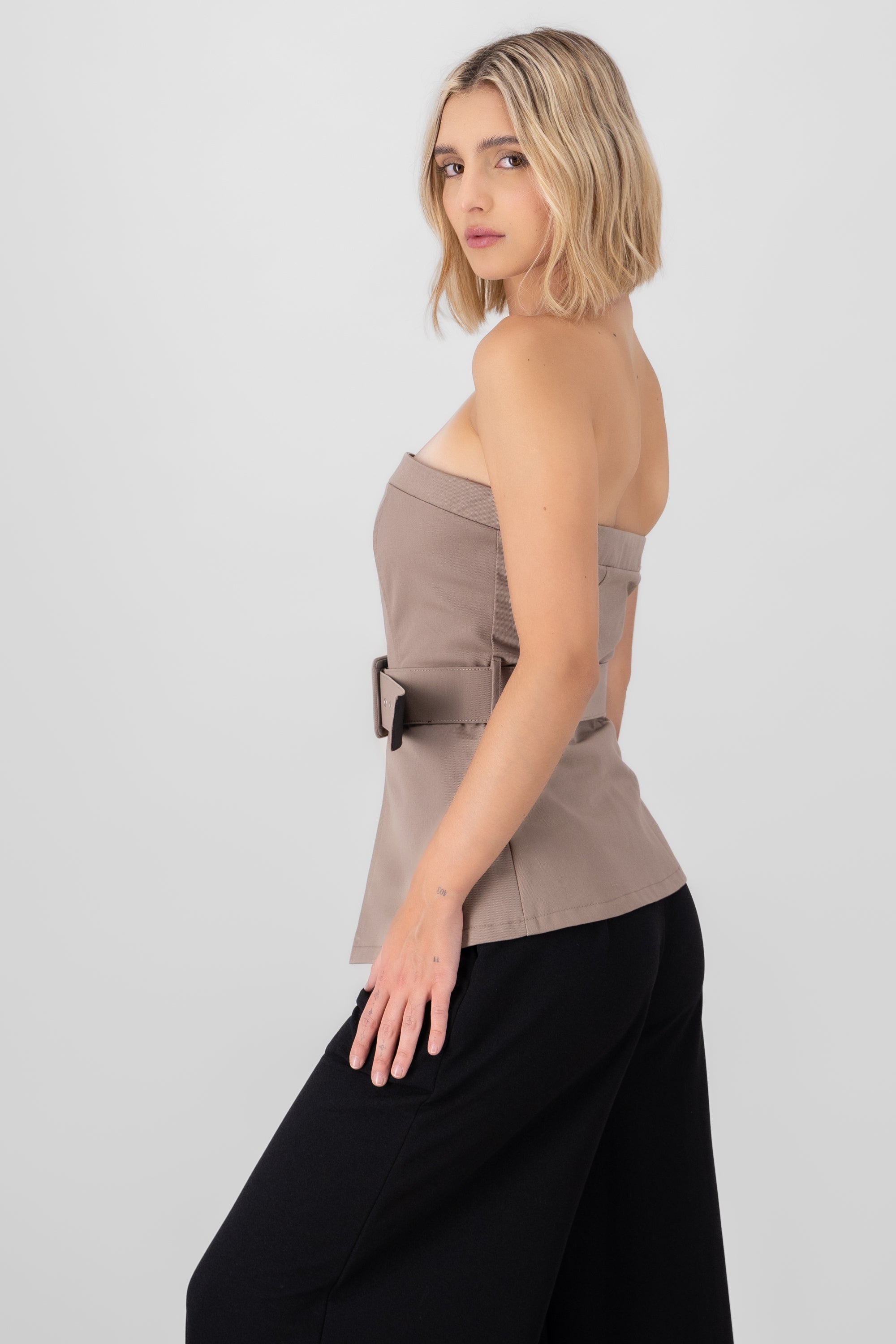 Corset gabardina con cinturon Hypsters KHAKI