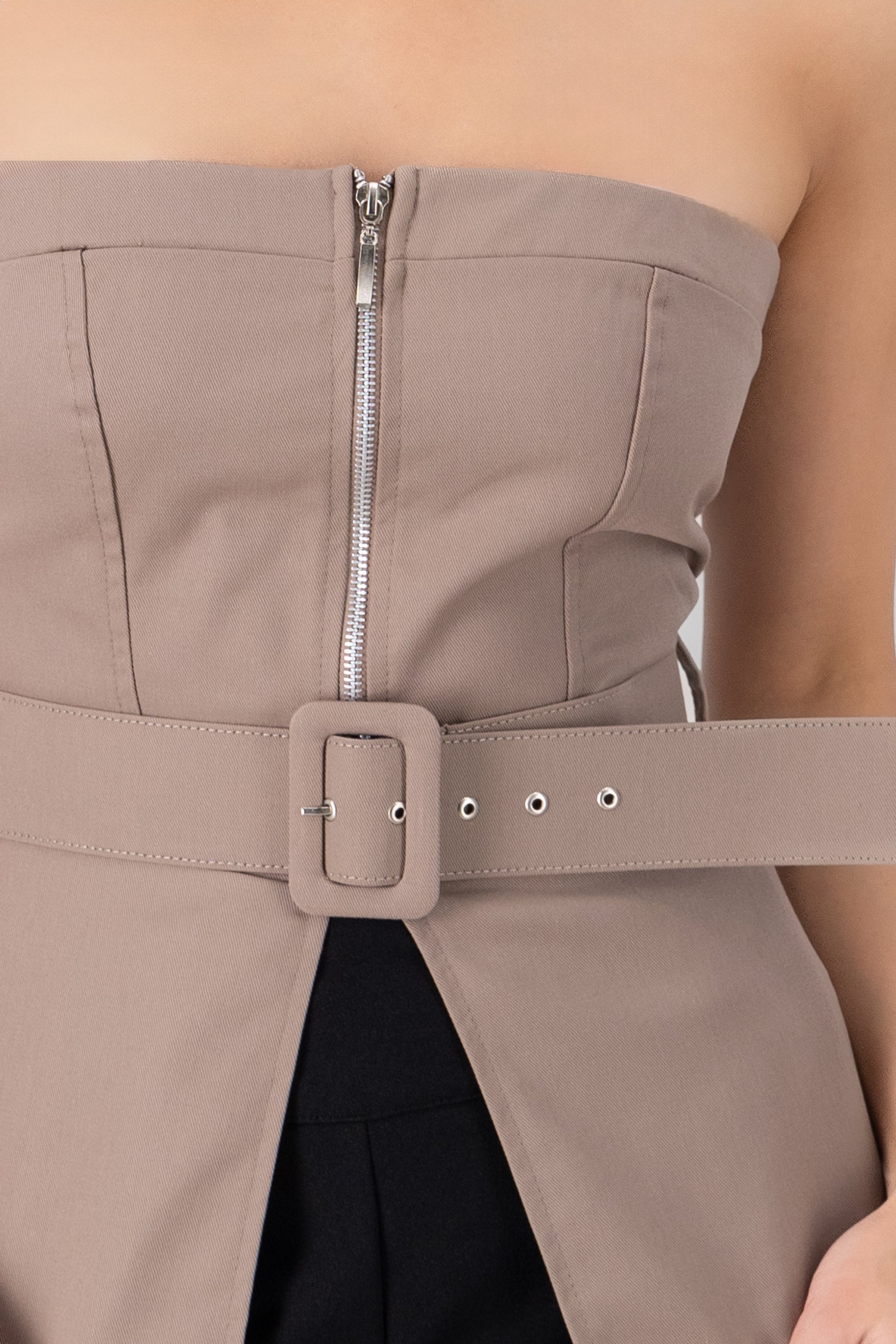 Corset gabardina con cinturon Hypsters KHAKI