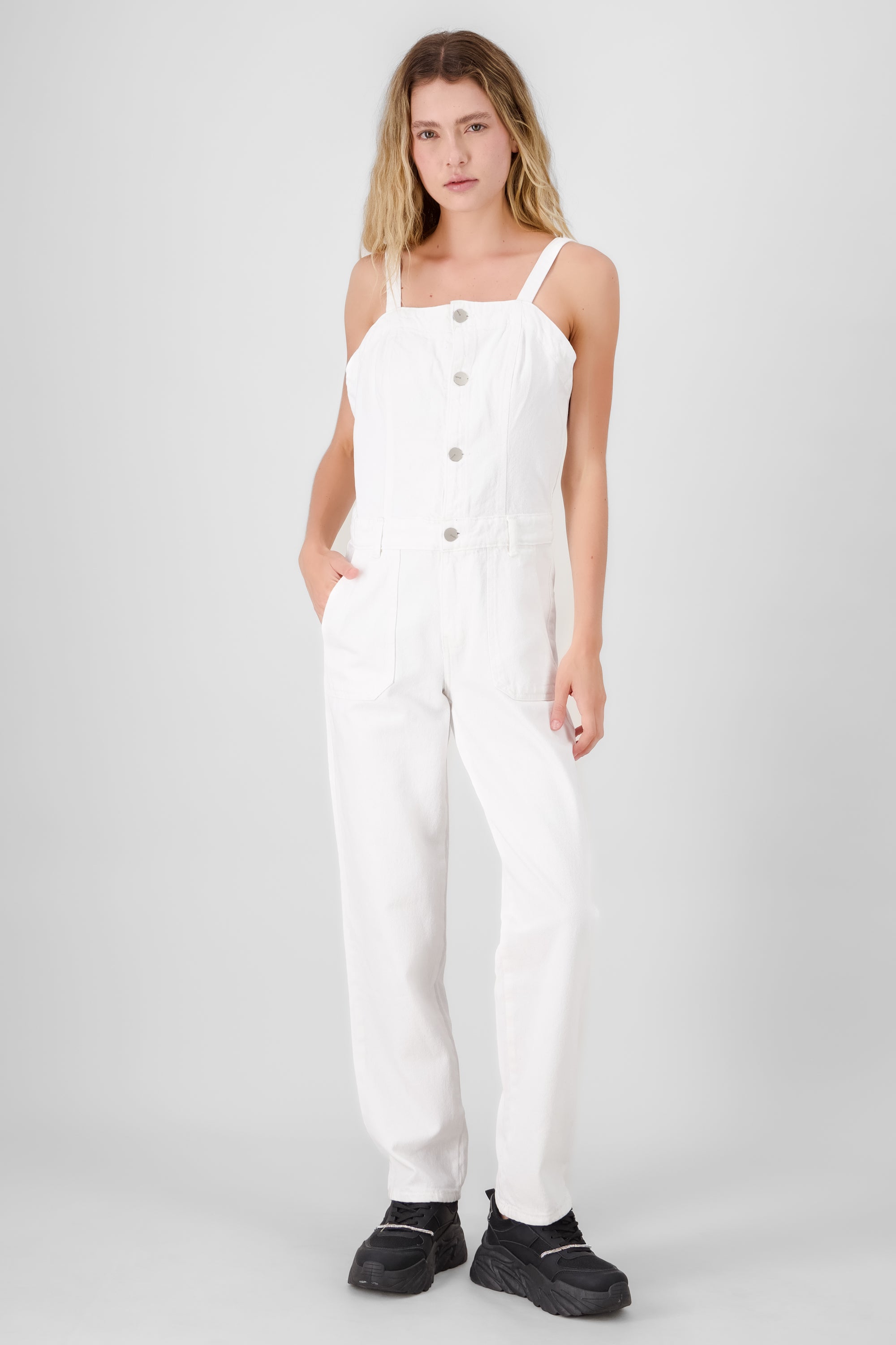 Overall straight con tirantes BLANCO