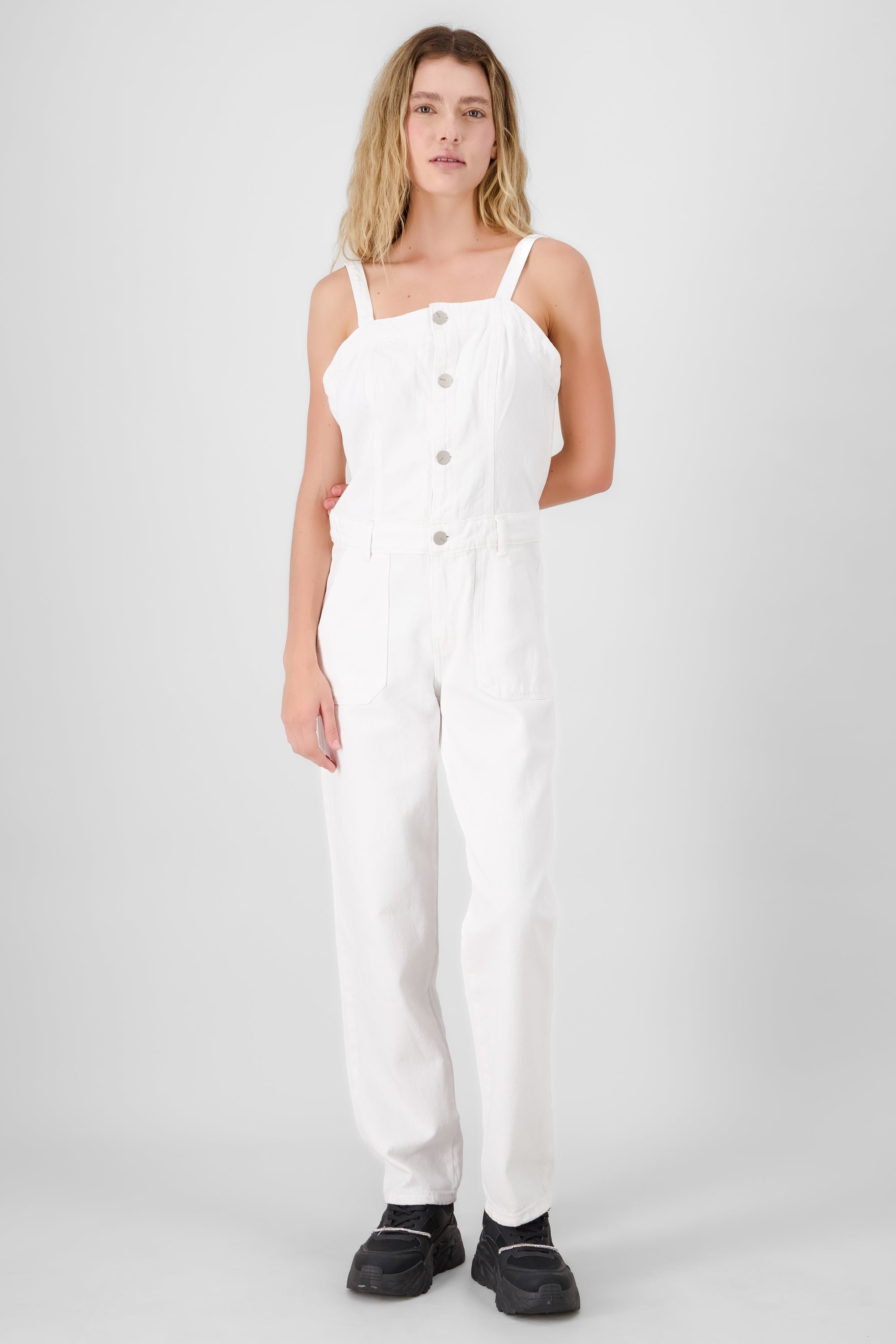 Overall straight con tirantes BLANCO