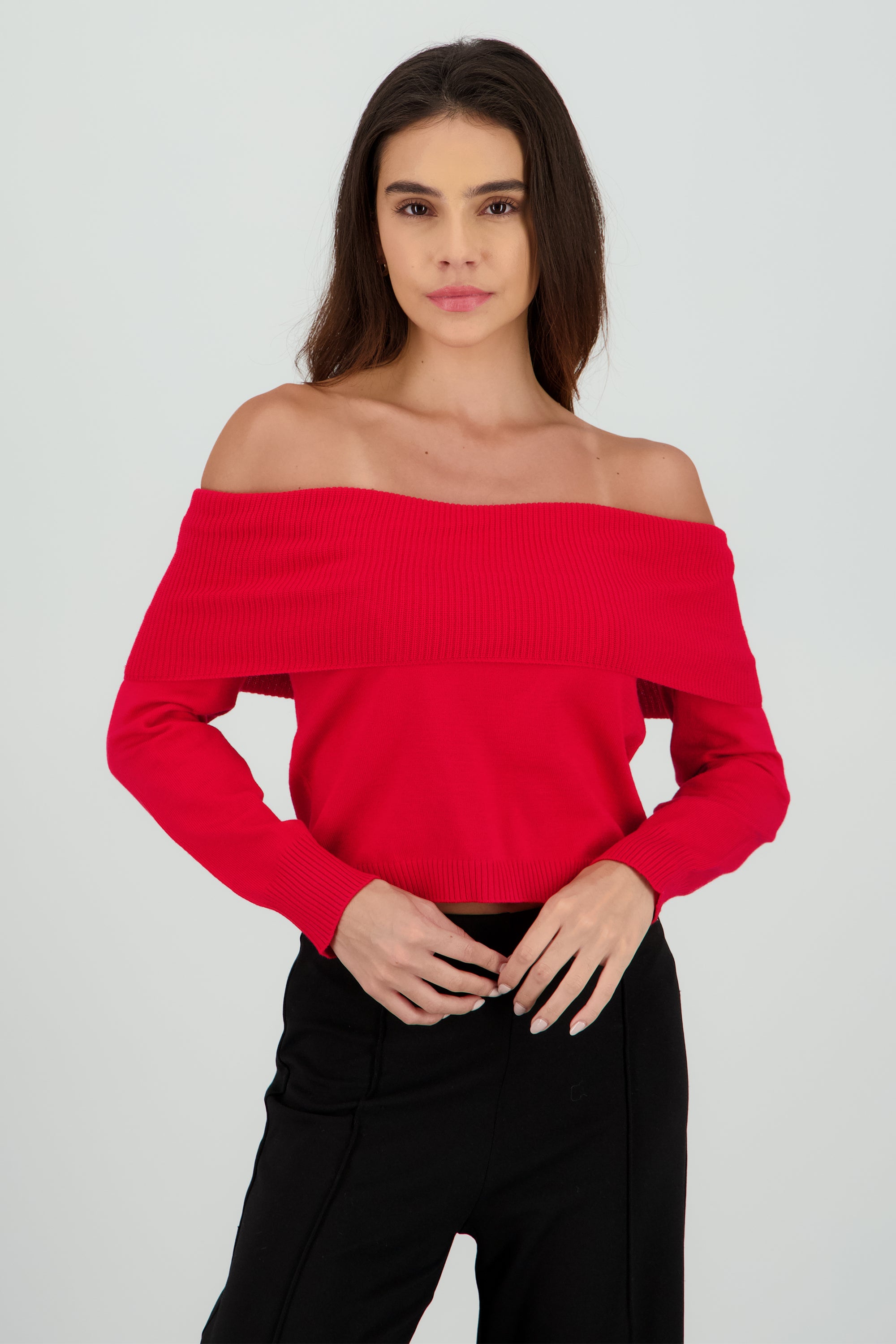 Sueter sin hombros ROJO