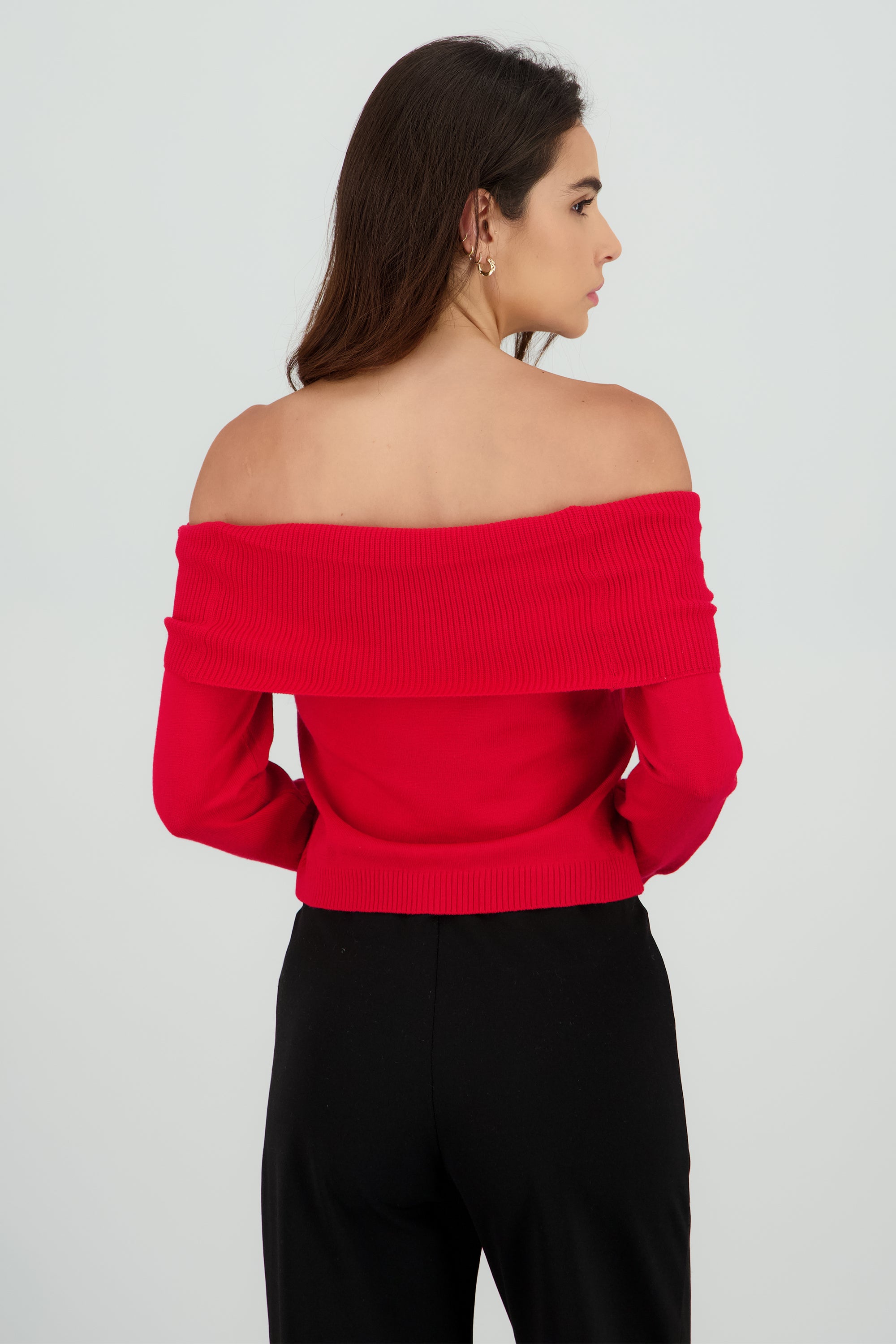 Sueter sin hombros ROJO