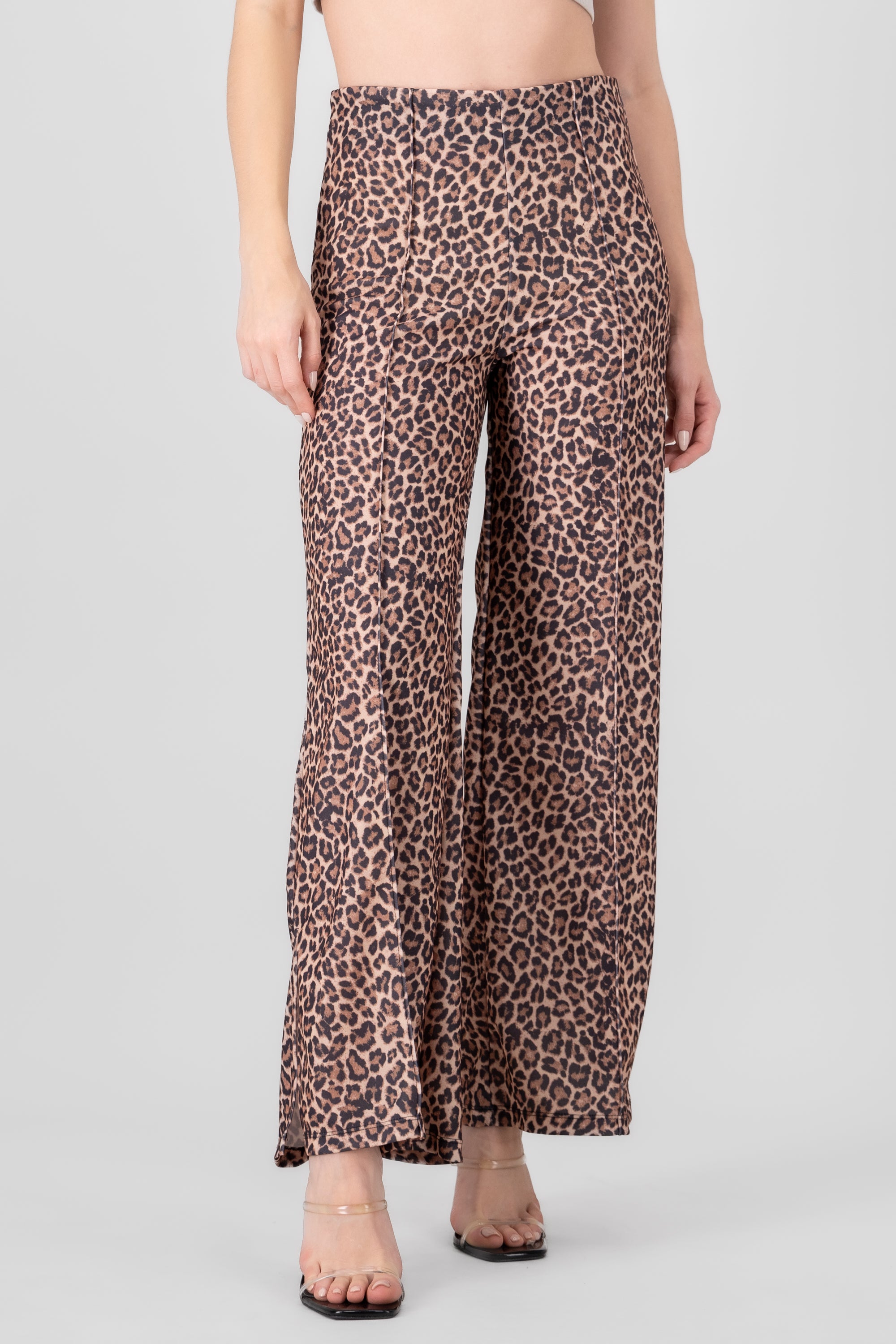 Pantalon recto animal print CAFE COMBO