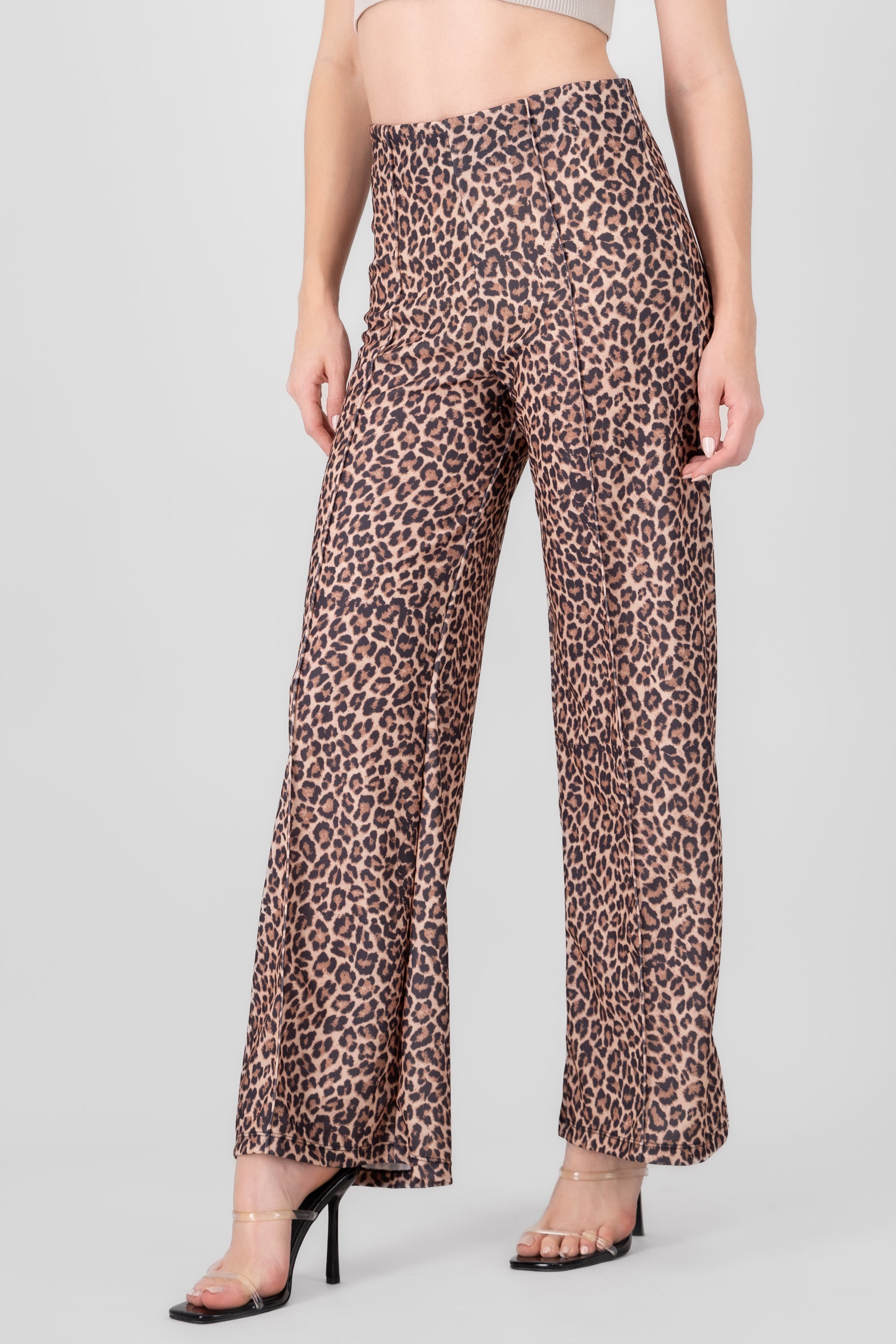 Pantalon recto animal print CAFE COMBO