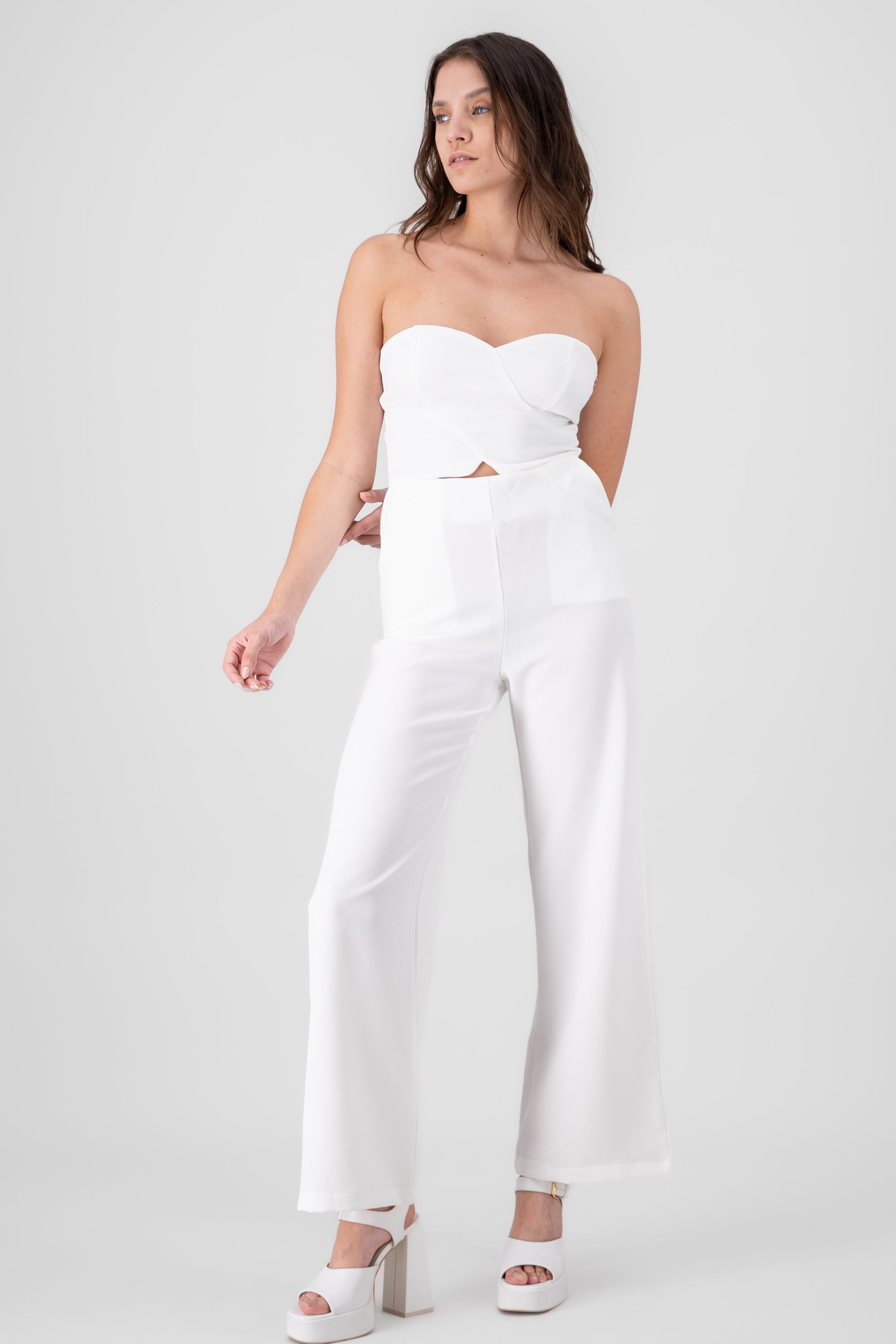 Jumpsuit Strapless Back closure WHITE