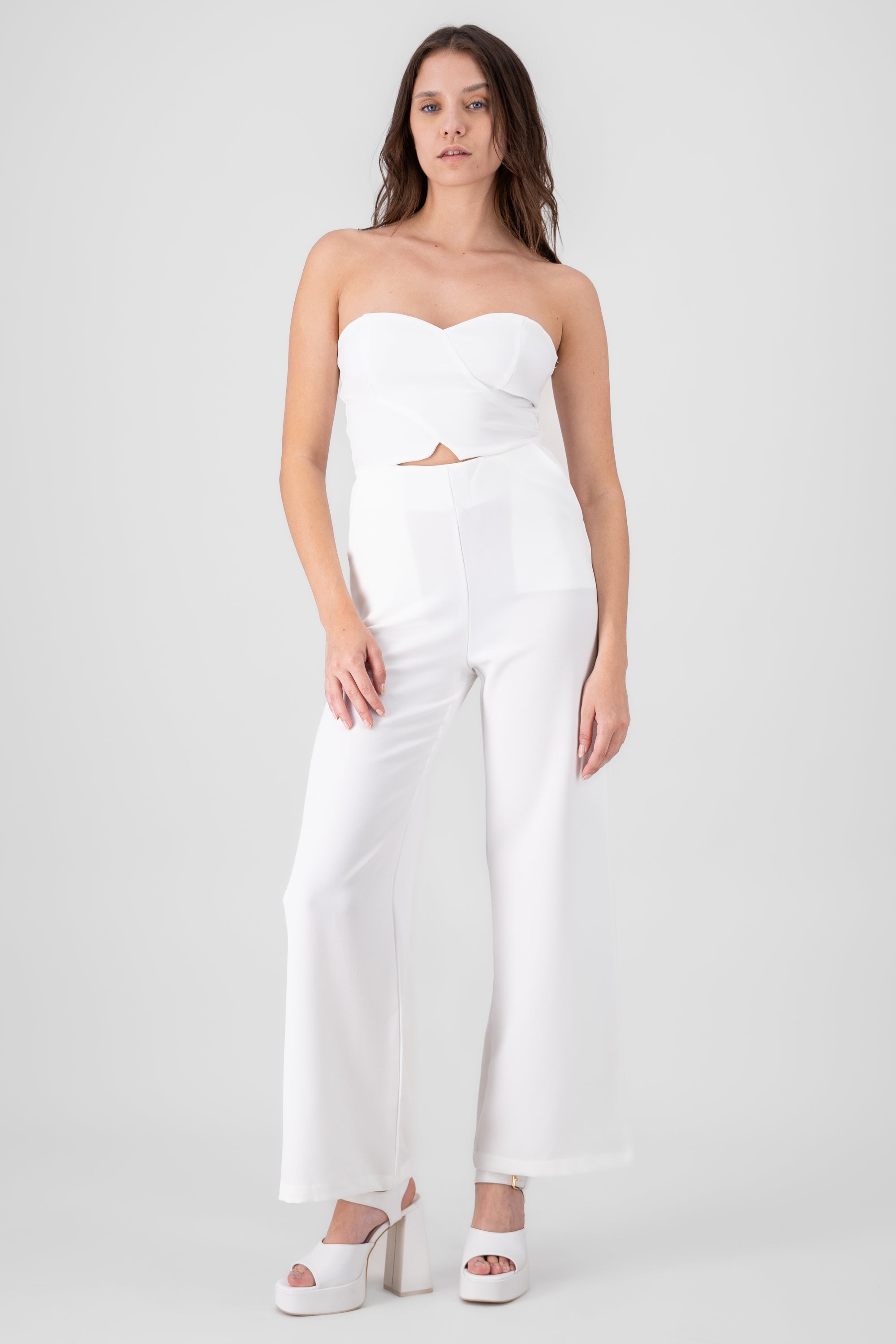 Jumpsuit Strapless Back closure WHITE