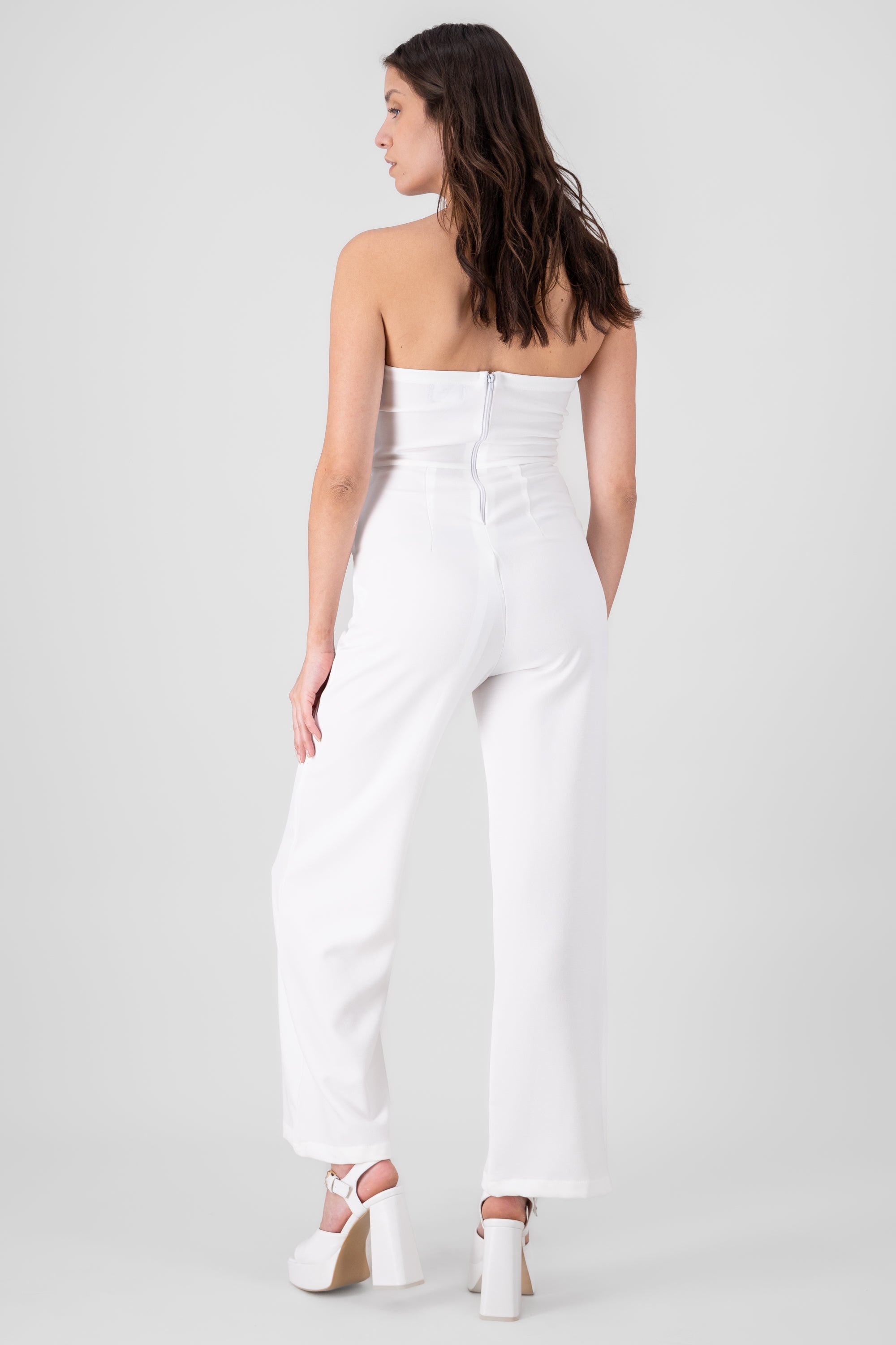 Jumpsuit Strapless Back closure WHITE