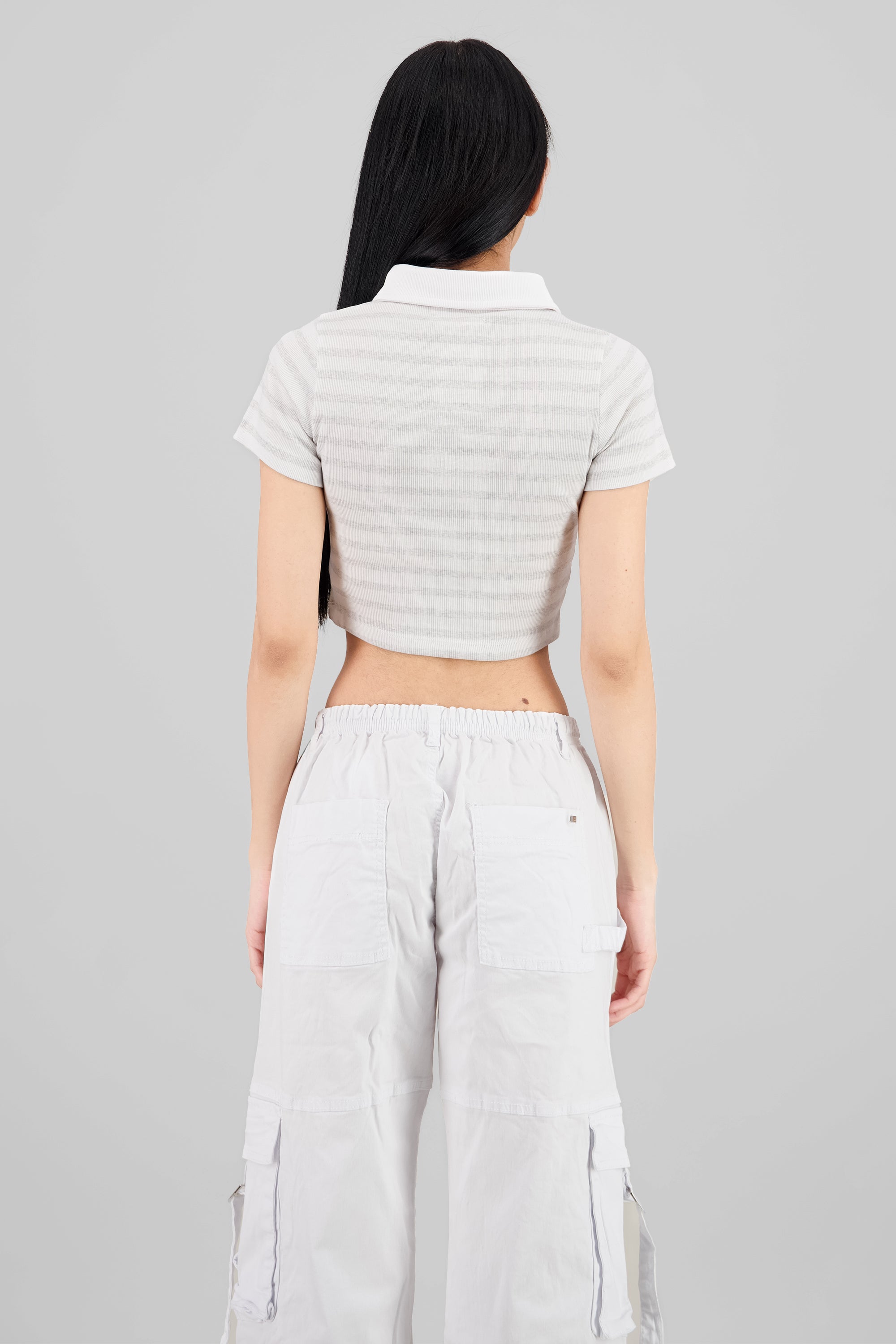Top polo rayas gruesas GRIS COMBO